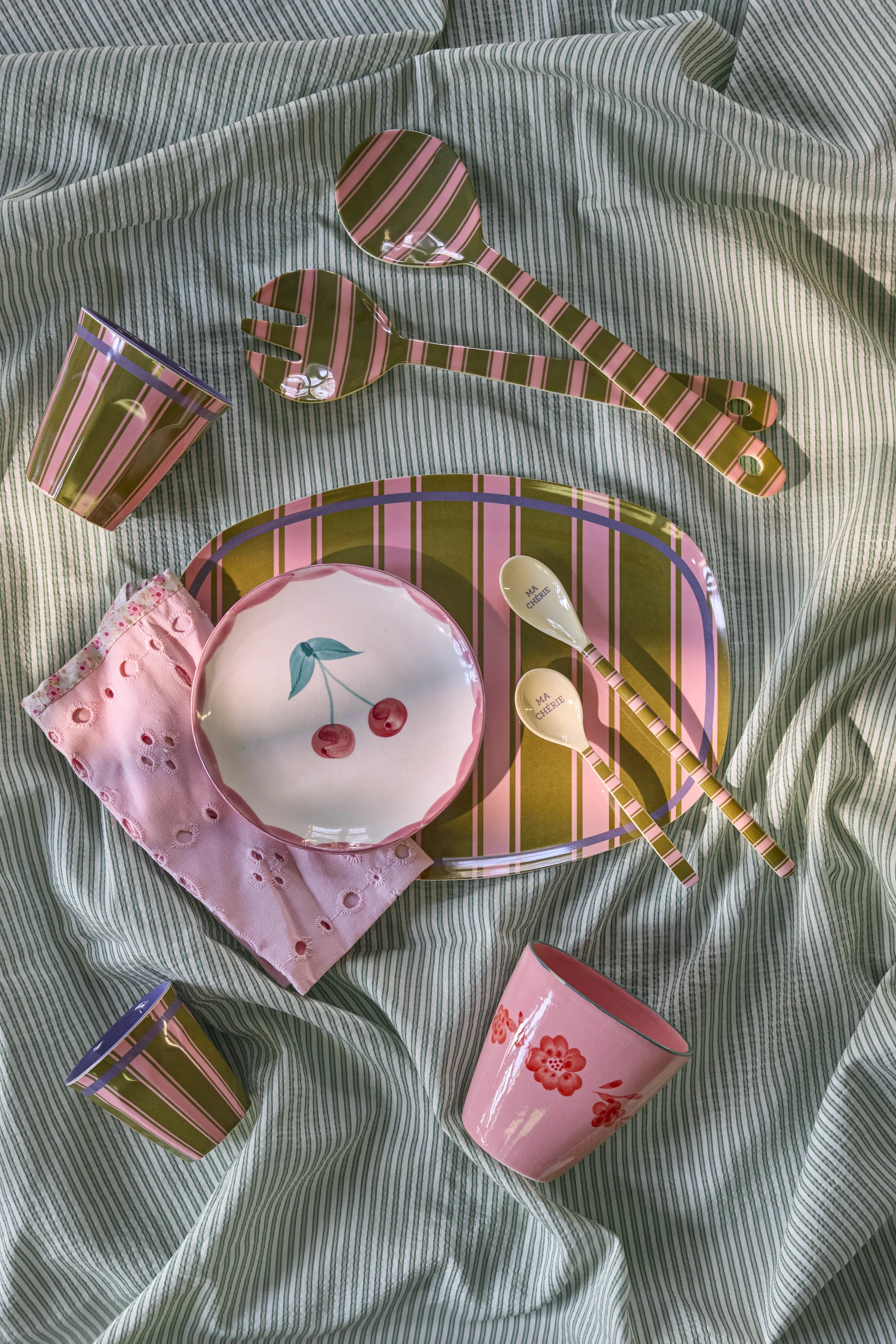 rice Stripe Delight Serie, Melamin Geschirr