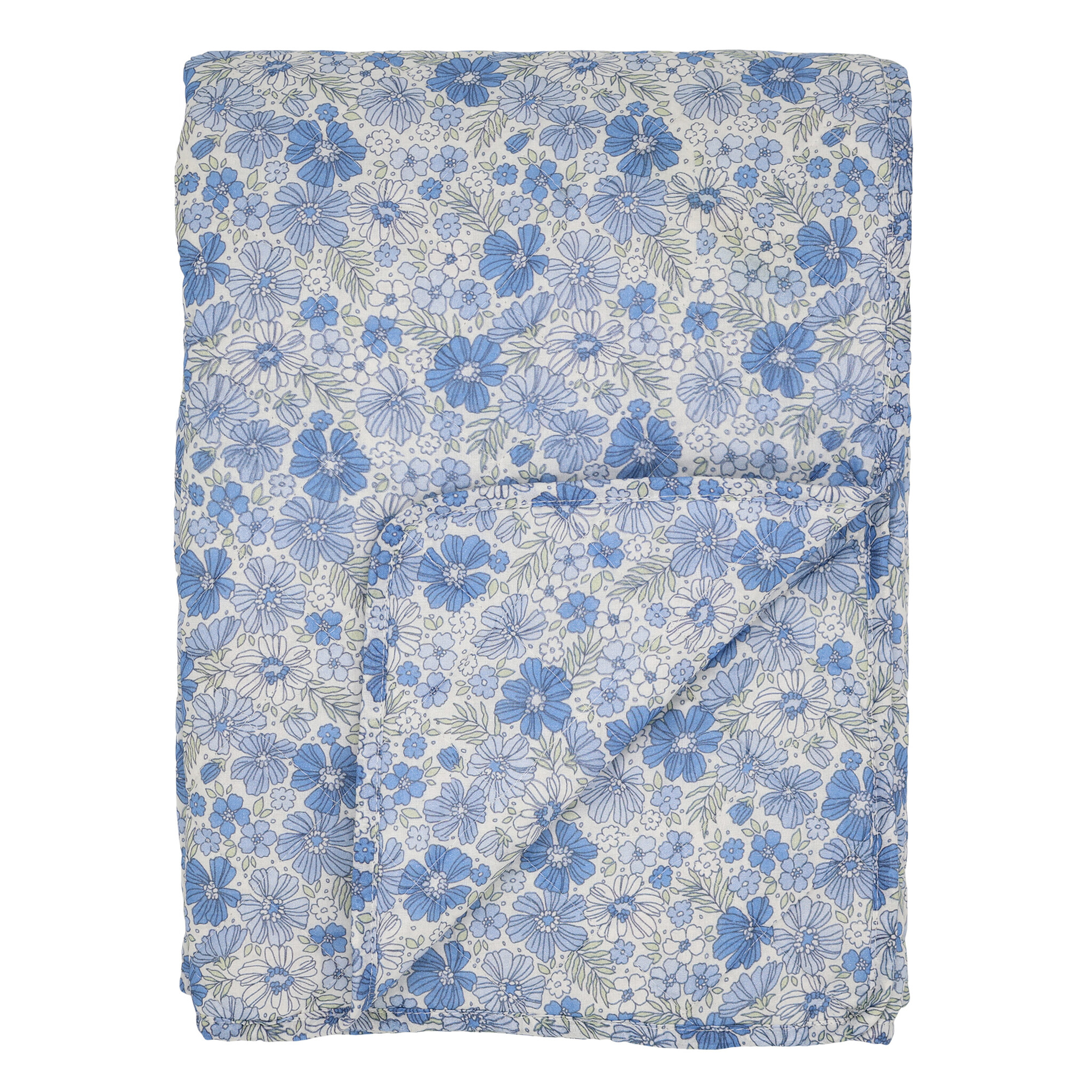 Chic Antique Aix Quilt mit Blumenmuster, blau, sky blue 