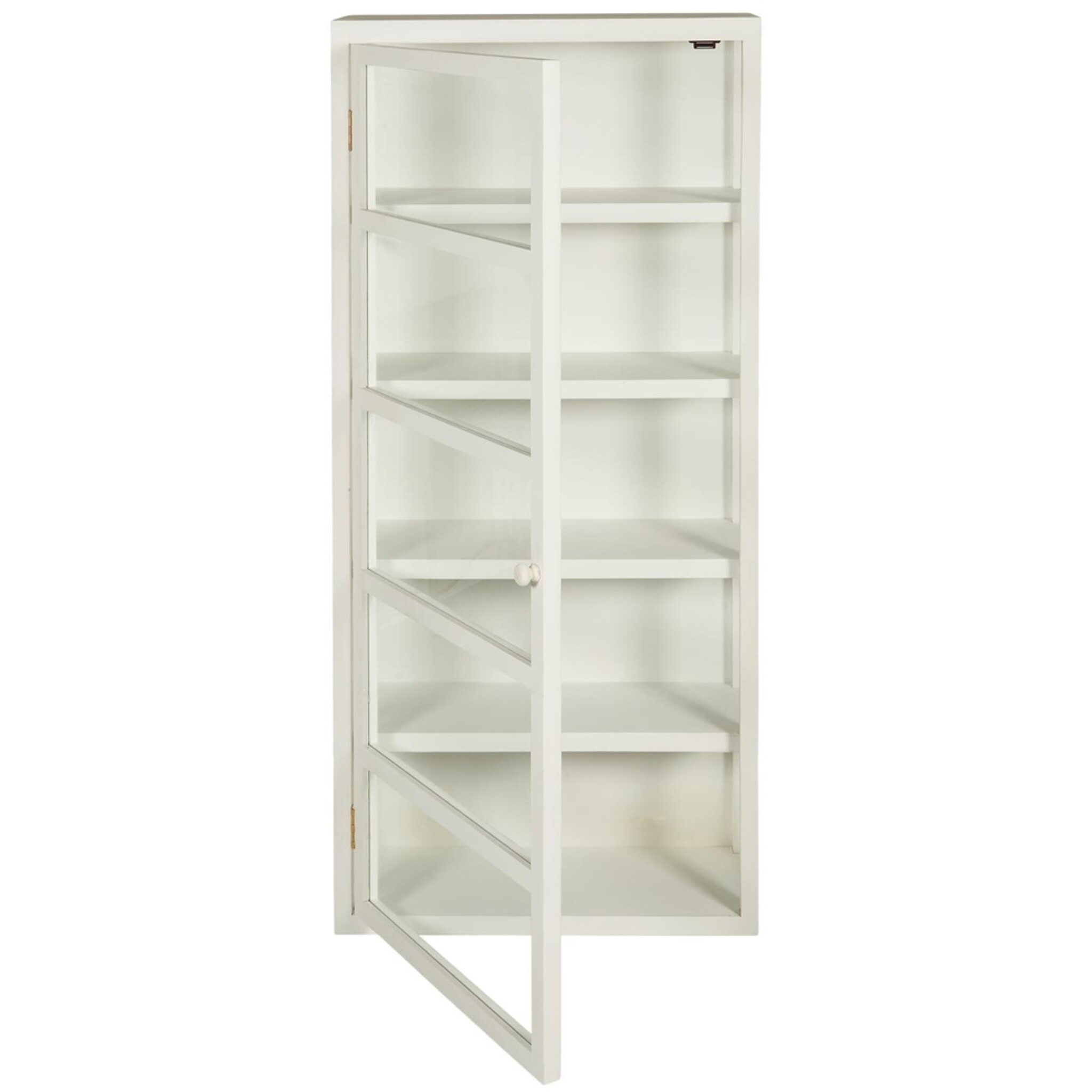 Wandschrank Gilleleje mit 5 Ablagen und 3 Glasseiten, weiss 