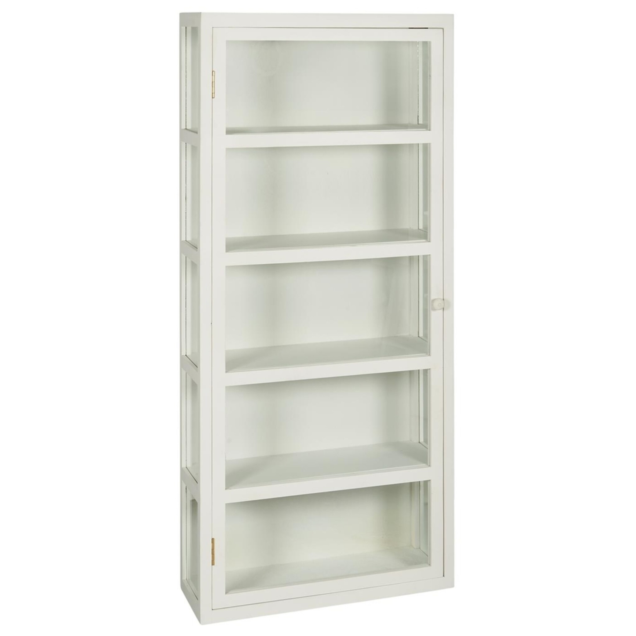 Wandschrank Gilleleje mit 5 Ablagen und 3 Glasseiten, weiss 