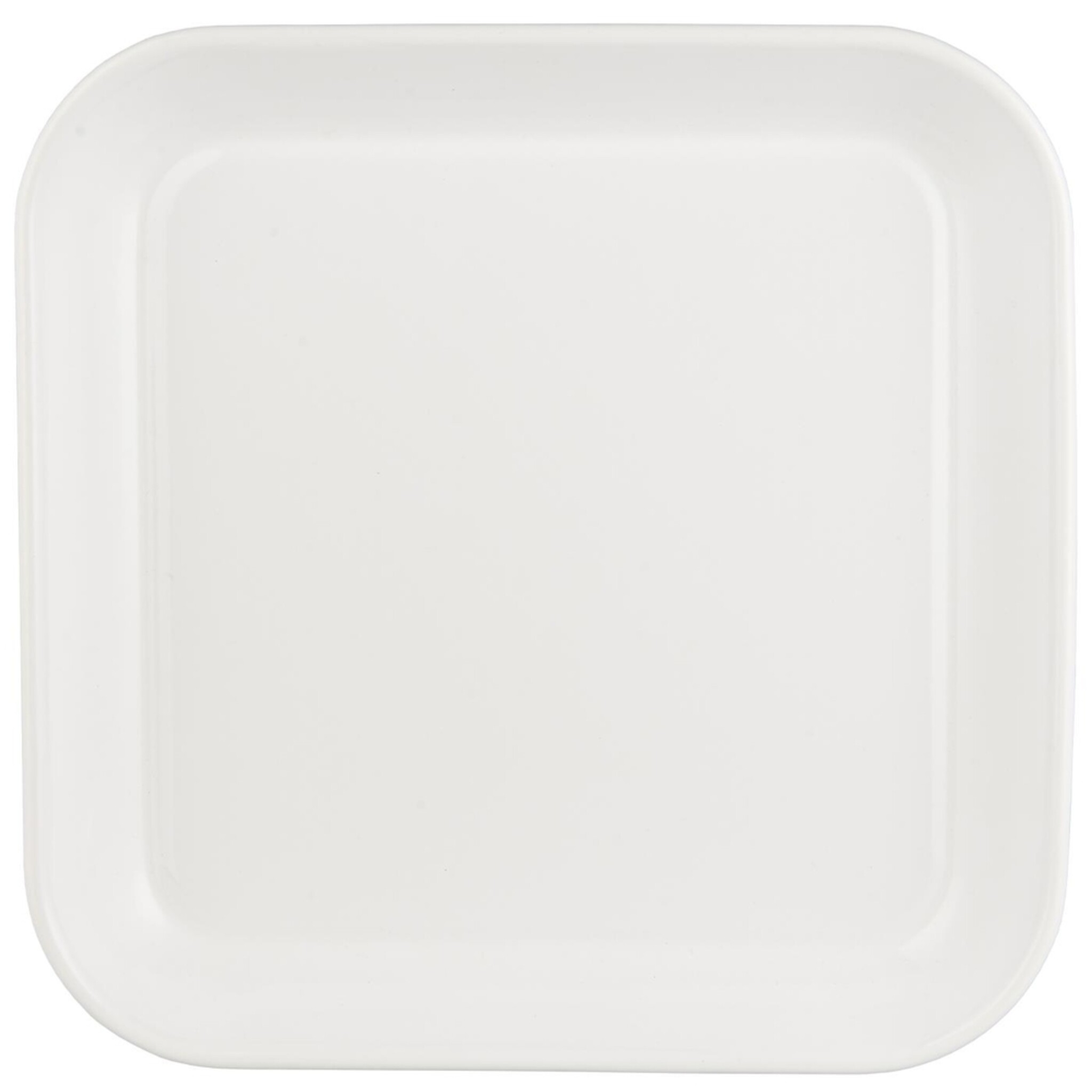 Tablett aus Emaille weiß mit weißer Kante, weiss 30 x 30 x 3 cm