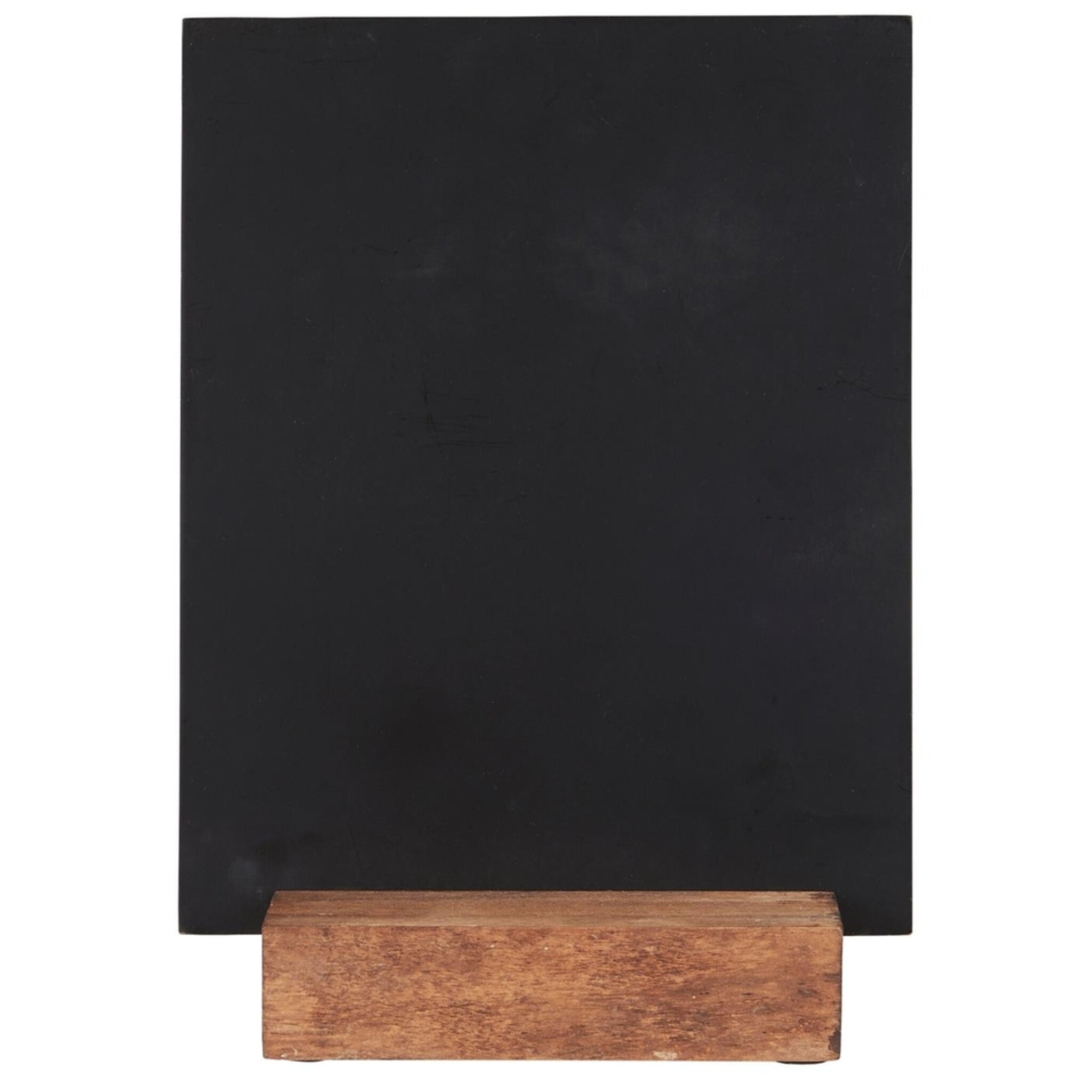 Tischtafel mit Holzklotz, schwarz 