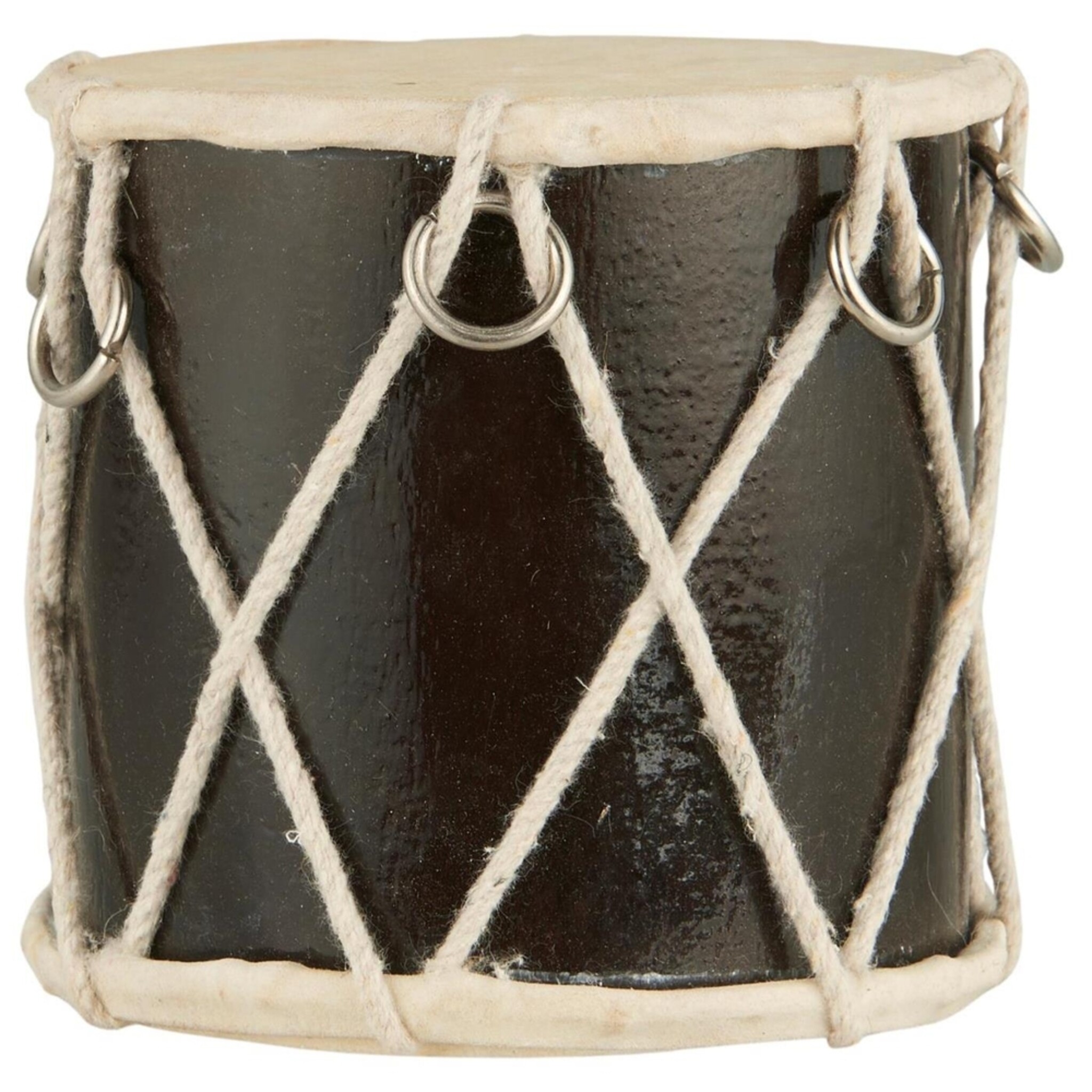 Weihnachtsdeko Trommel, dunkelbraun Höhe 7, Ø 7 cm