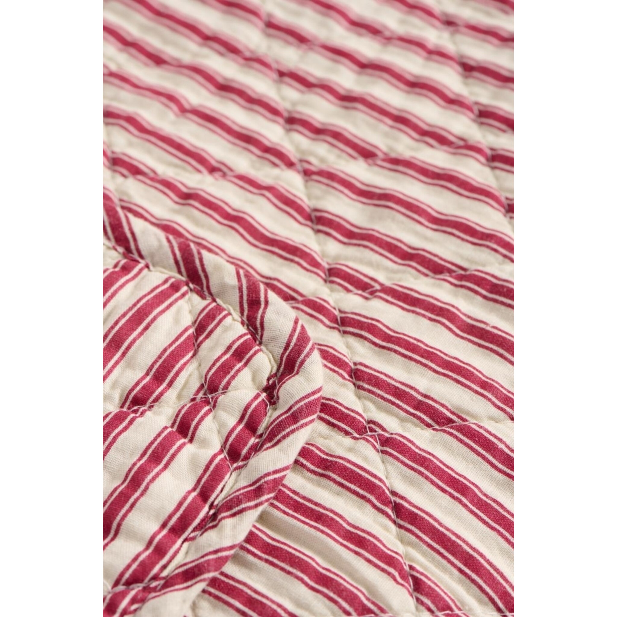Quilt aus Baumwolle mit Streifen, rot 