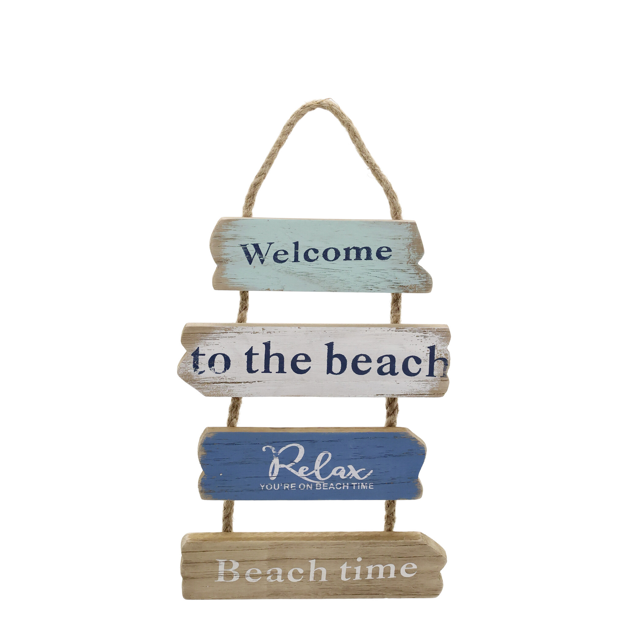 Maritimes Willkommensschild im Shabby Chic, blau 