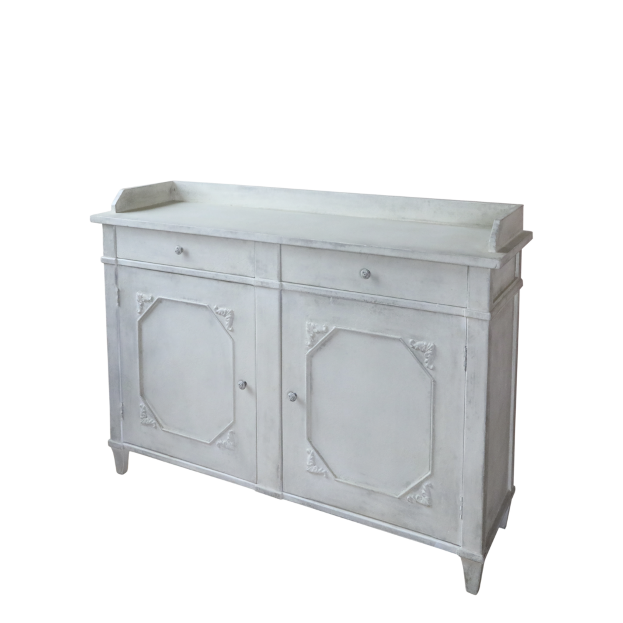 Schranktisch mit 2 Türen und 2 Schubladen, creme 