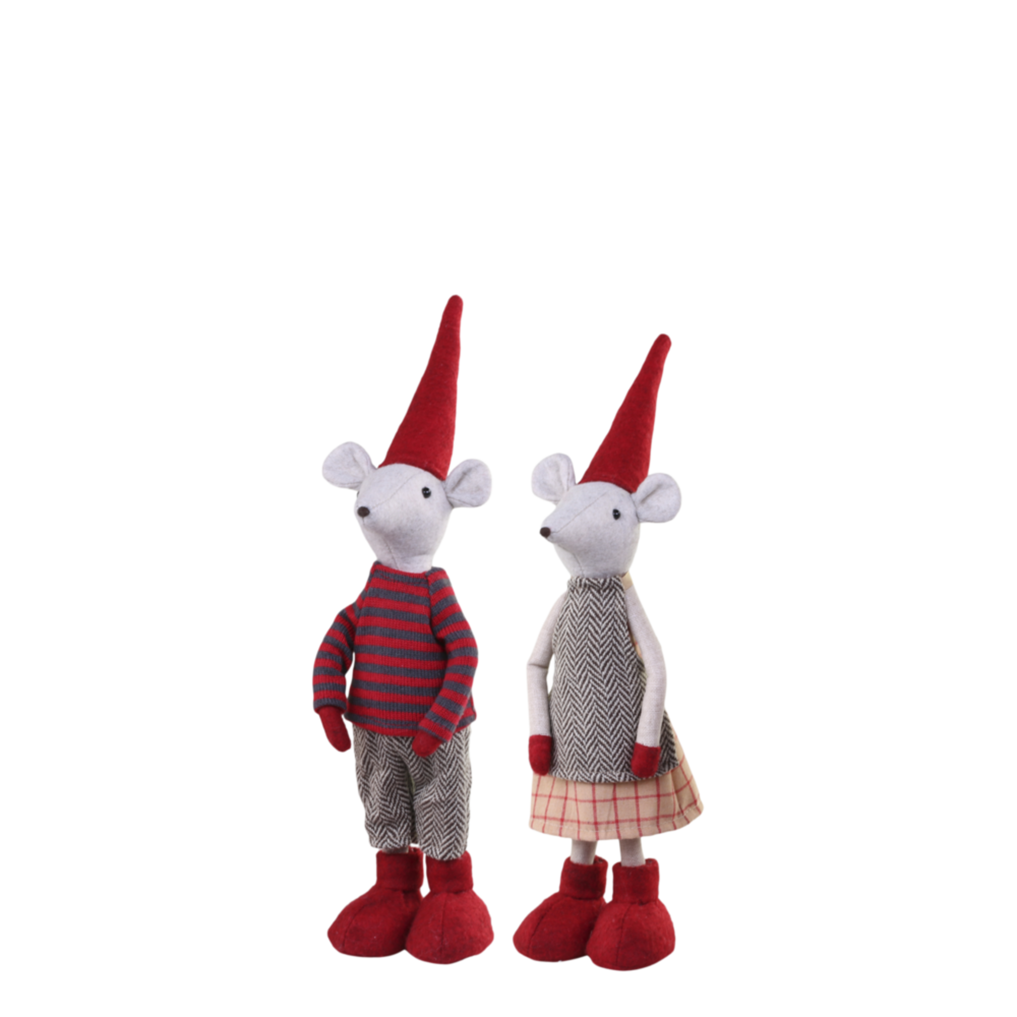 2 Weihnachtsmäuse stehend, rot Höhe 38cm