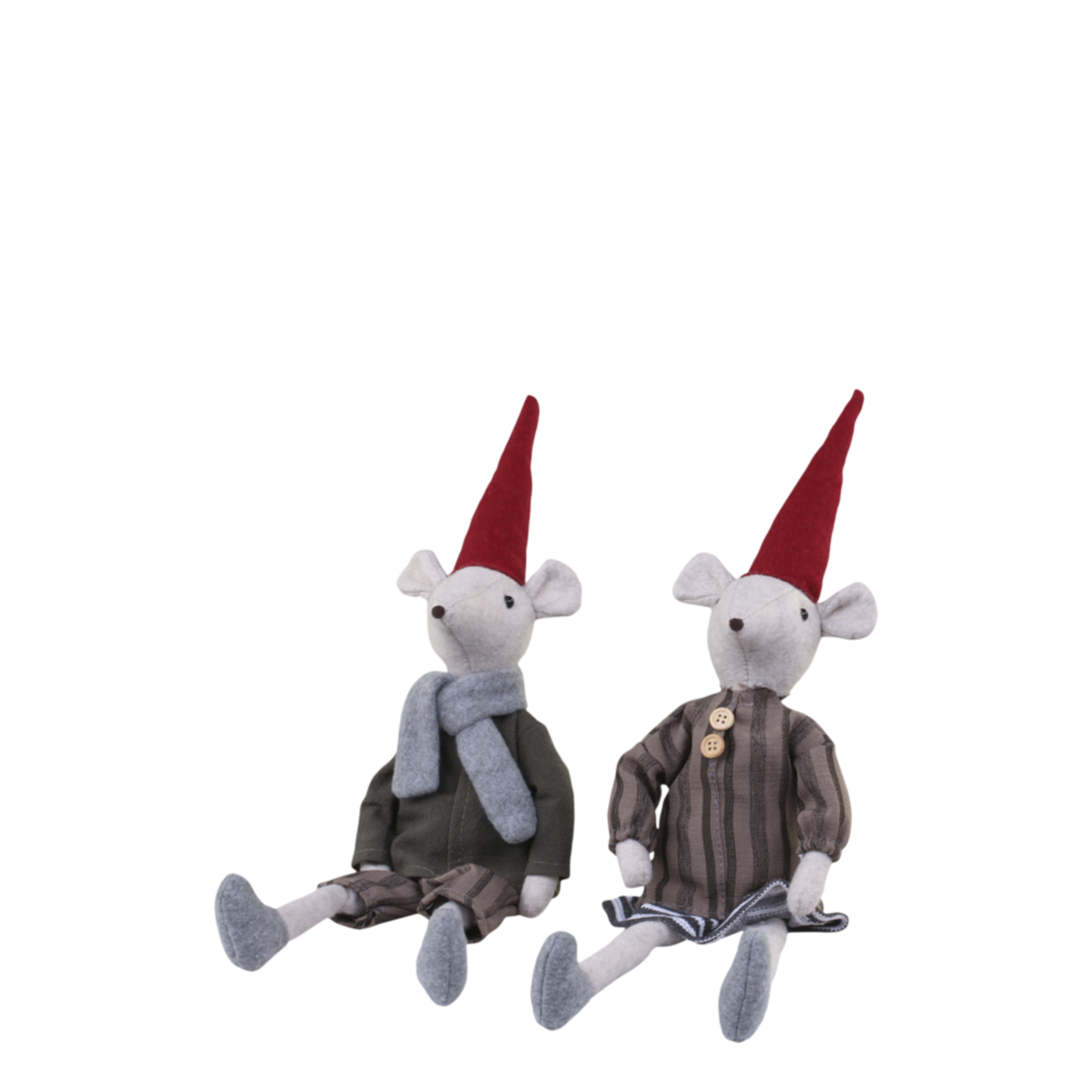 Asger & Agnes Weihnachtsmäuse sitzend, grau Höhe 38cm