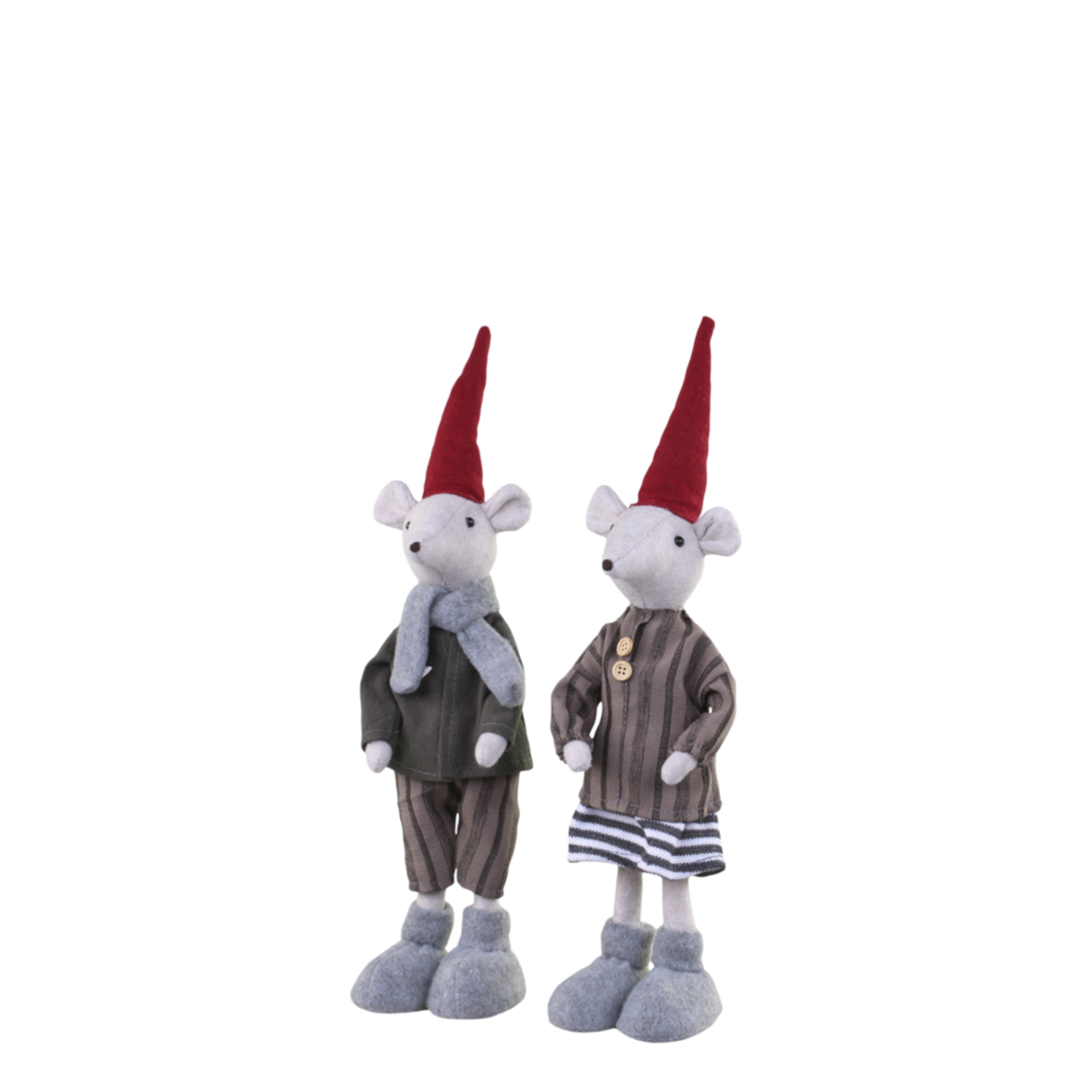2 Weihnachtsmäuse stehend, grau Höhe 38cm
