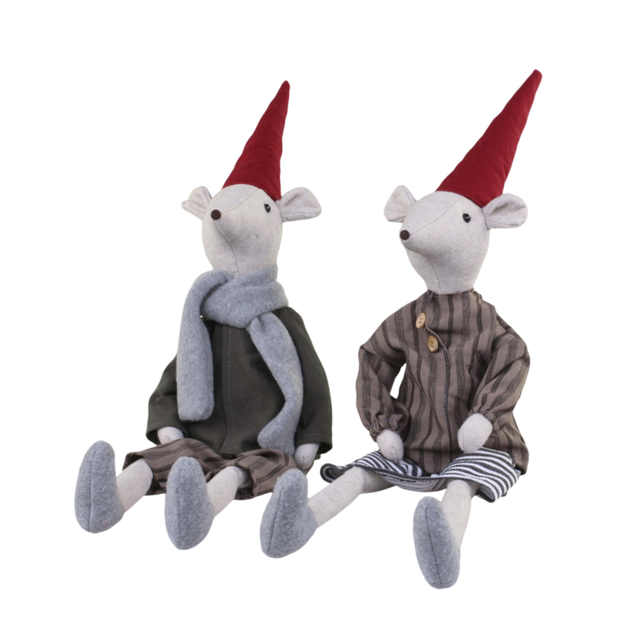 Asger & Agnes Weihnachtsmäuse sitzend, grau Höhe 60cm