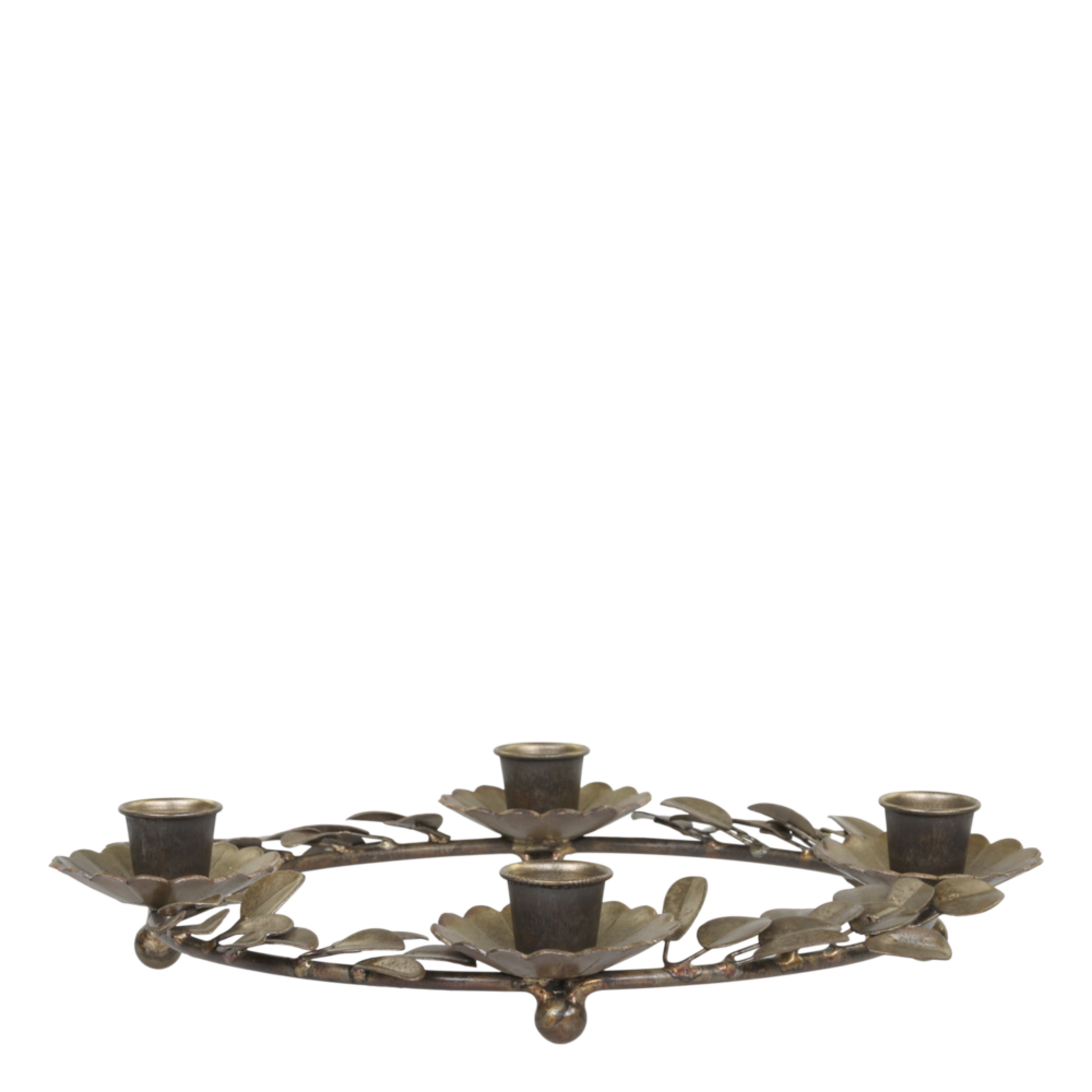 Adventskranz Kerzenhalter antik messing, gold