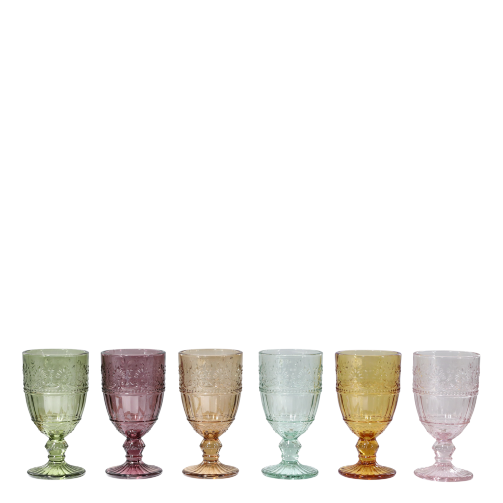 Farbige Weingläser Saint-Émilion mit Muster 6er, diverse 