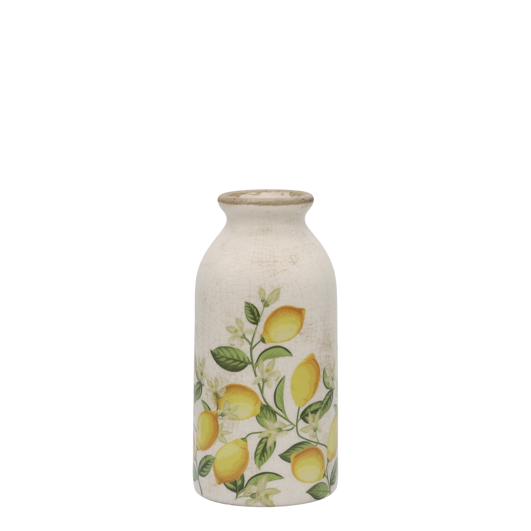 Chic Antique Keramikflasche Limone Blossom, creme 15,5 cm, Ø 7,5 cm