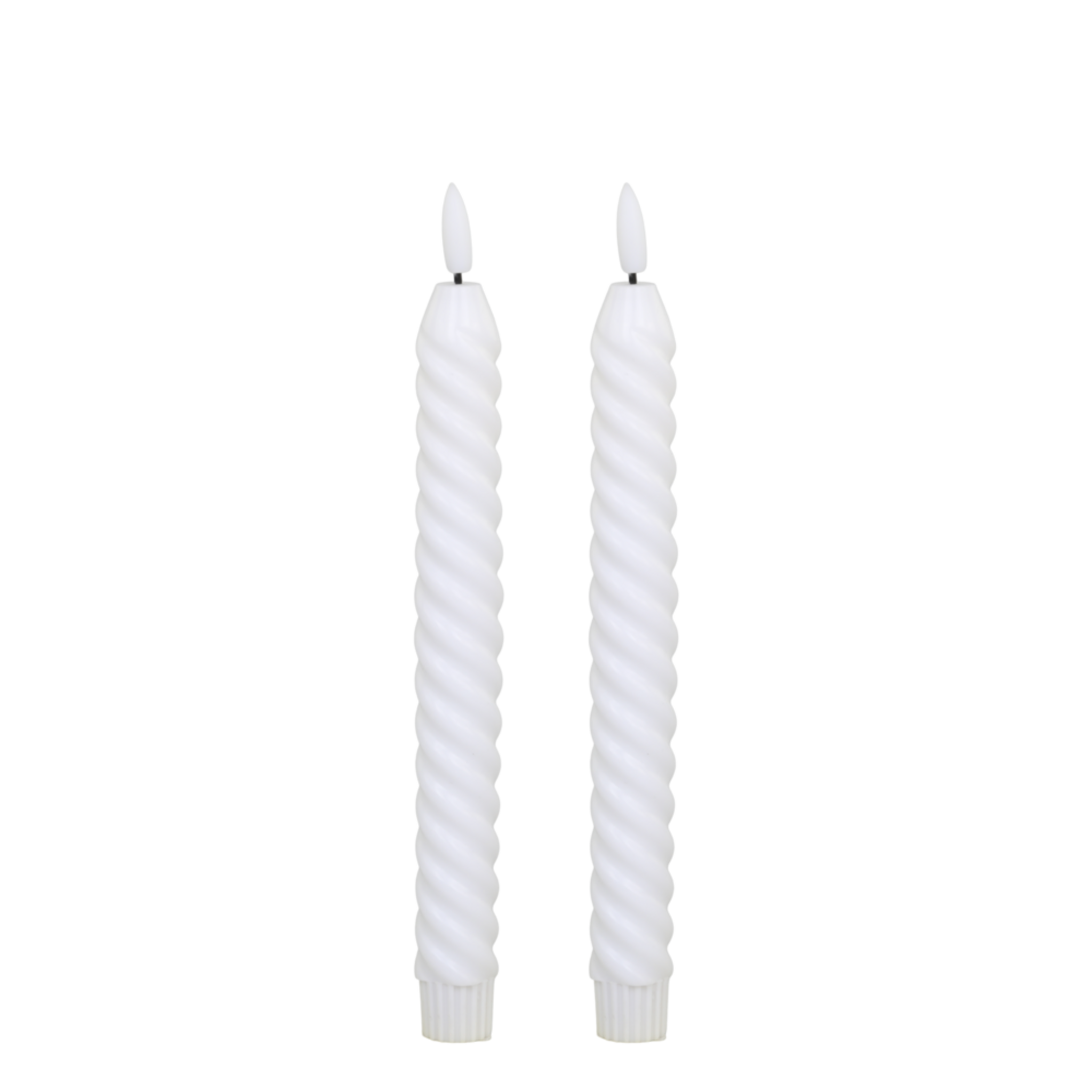Stabkerze LED gedreht 2er, weiss 