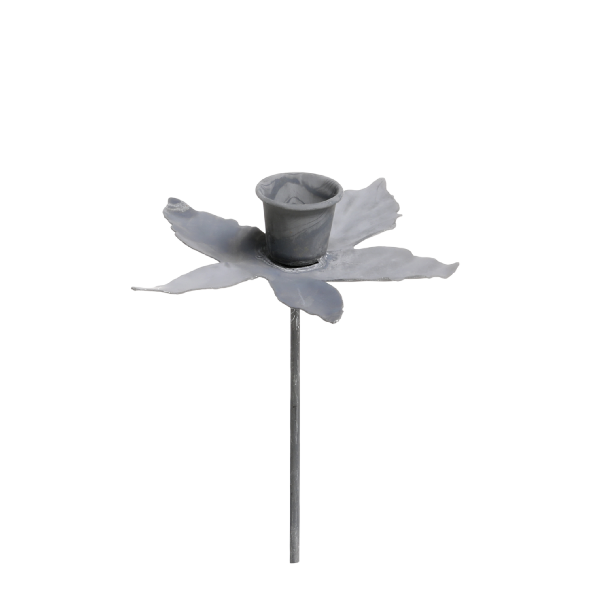 Kerzenhalter mit Spieß Blätter, zink 