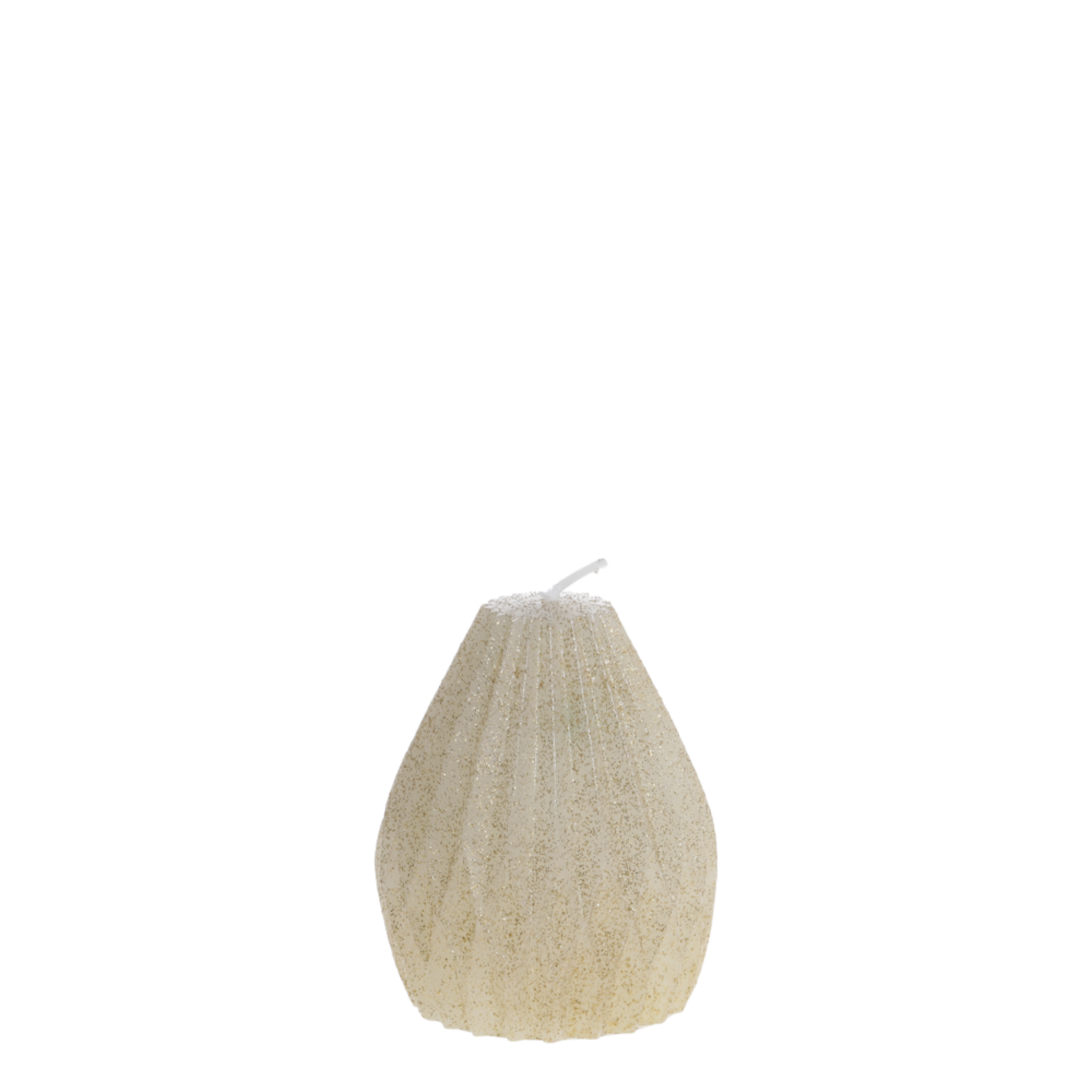 Stumpenkerze Diamant mit Glitzer, creme Höhe 9, Ø 8 cm