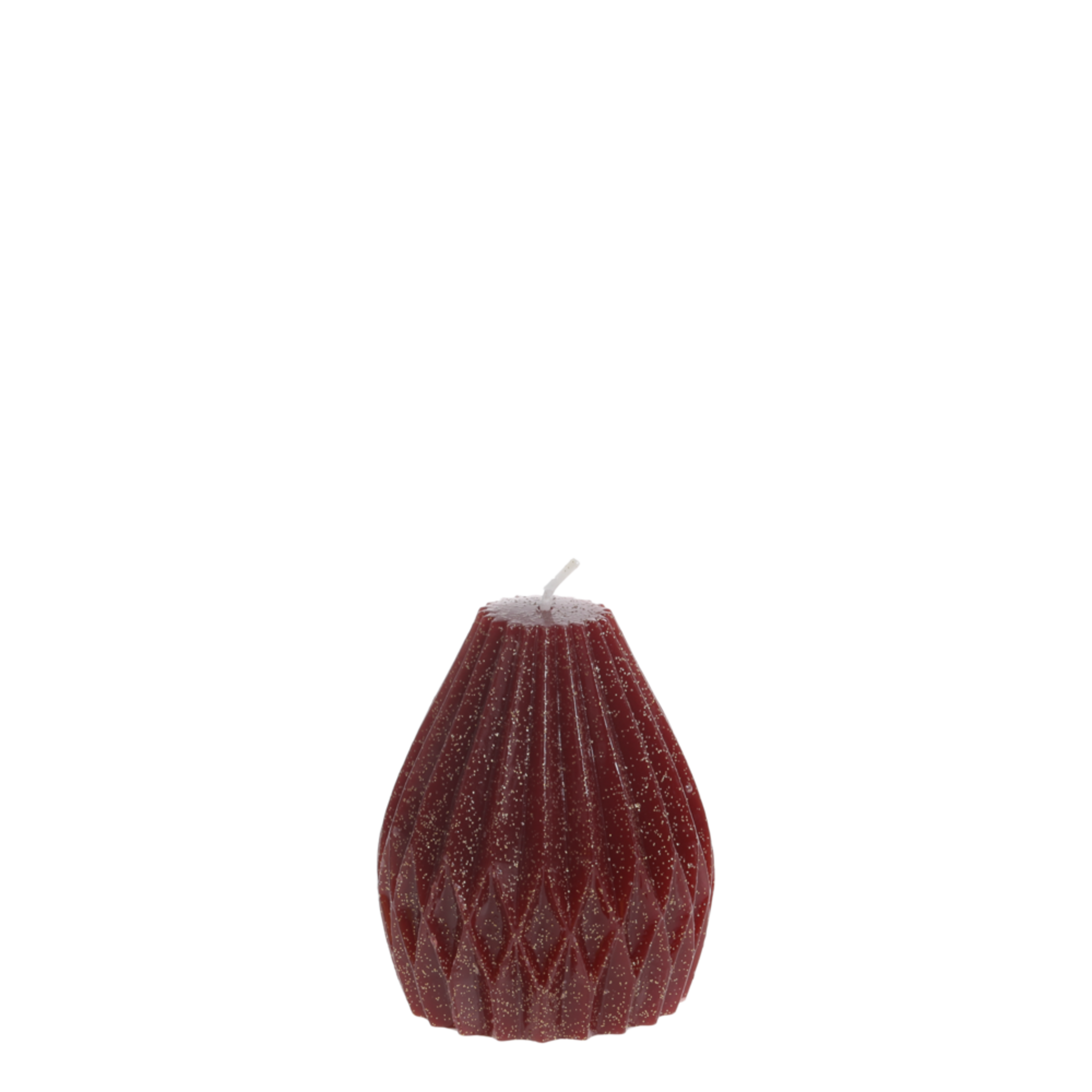 Stumpenkerze Diamant mit Glitzer, cherry Höhe 9, Ø 8 cm