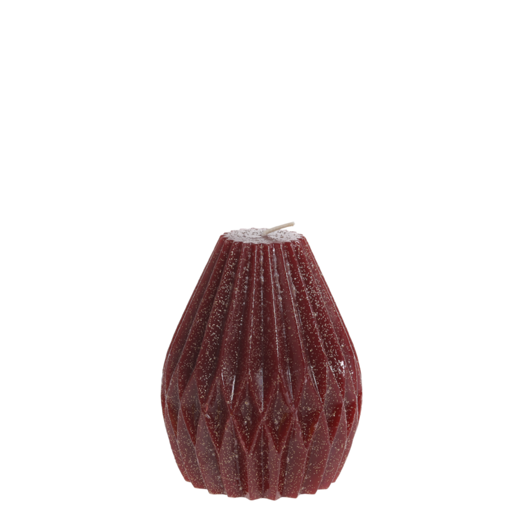 Stumpenkerze Diamant mit Glitzer, cherry Höhe 12, Ø 10 cm