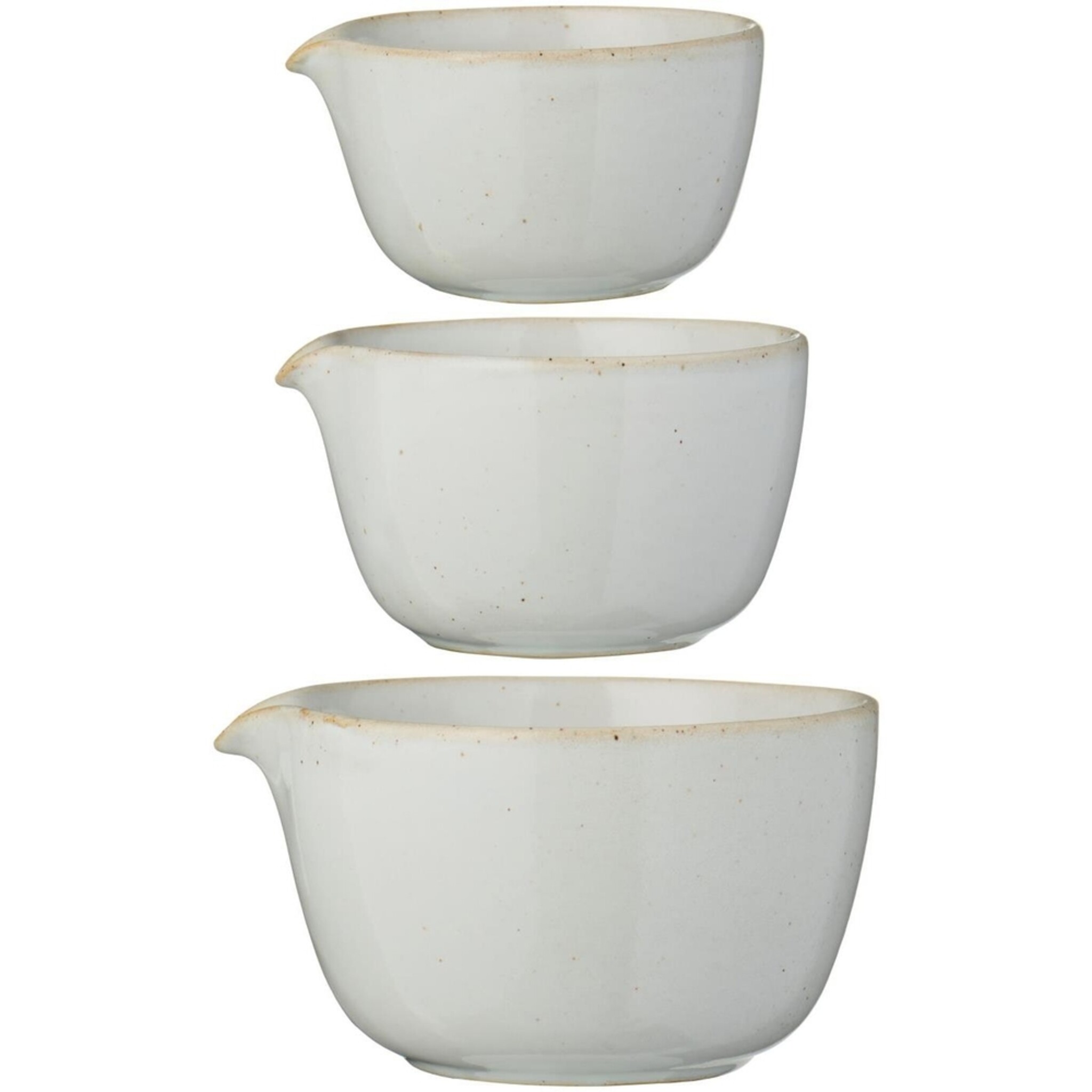 IB Laursen 3er Schalensatz mit Ausgießer – Hyggelig Kochen & Servieren, weiss 