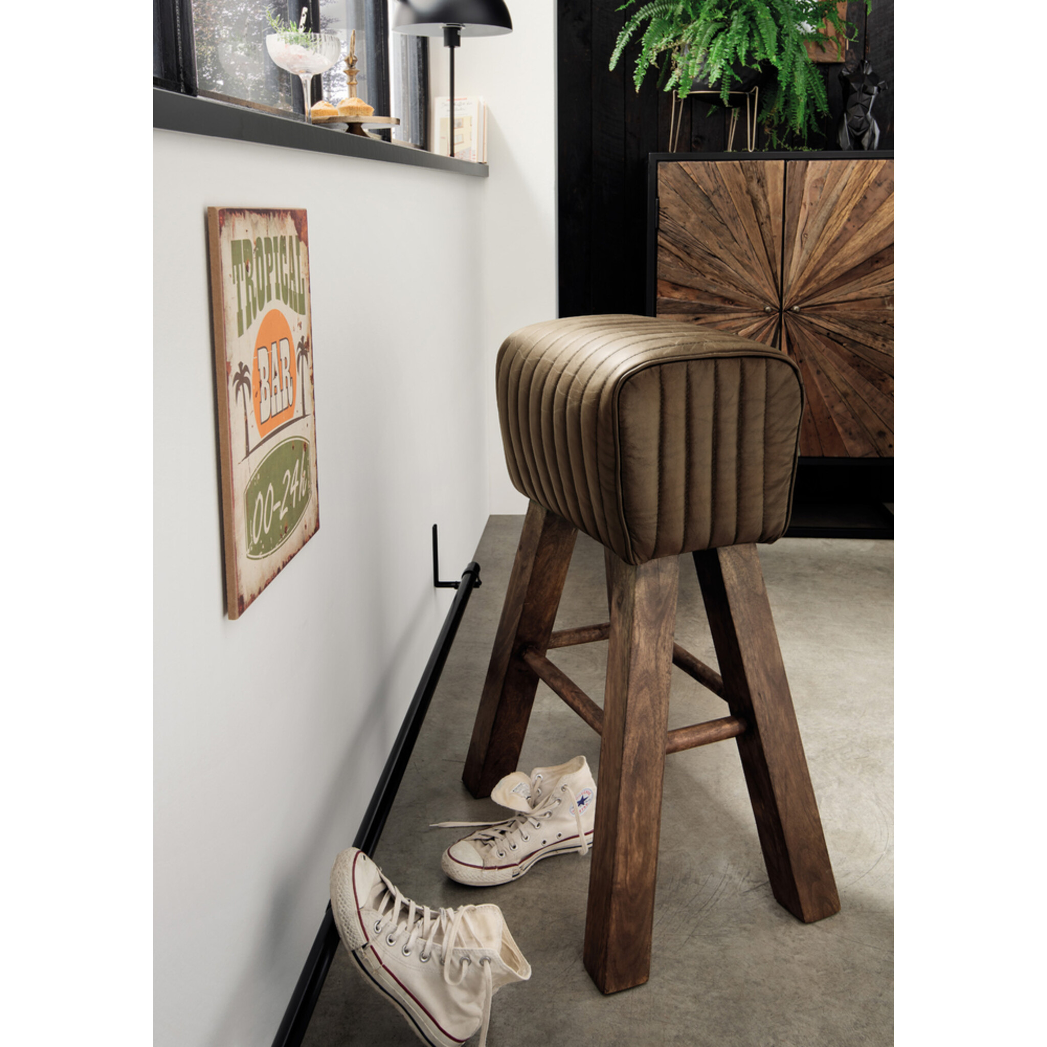 Barhocker Turnbock, braun 