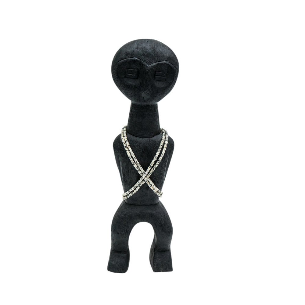 Afrikanische Figur aus Mangoholz, schwarz 13 x 46cm