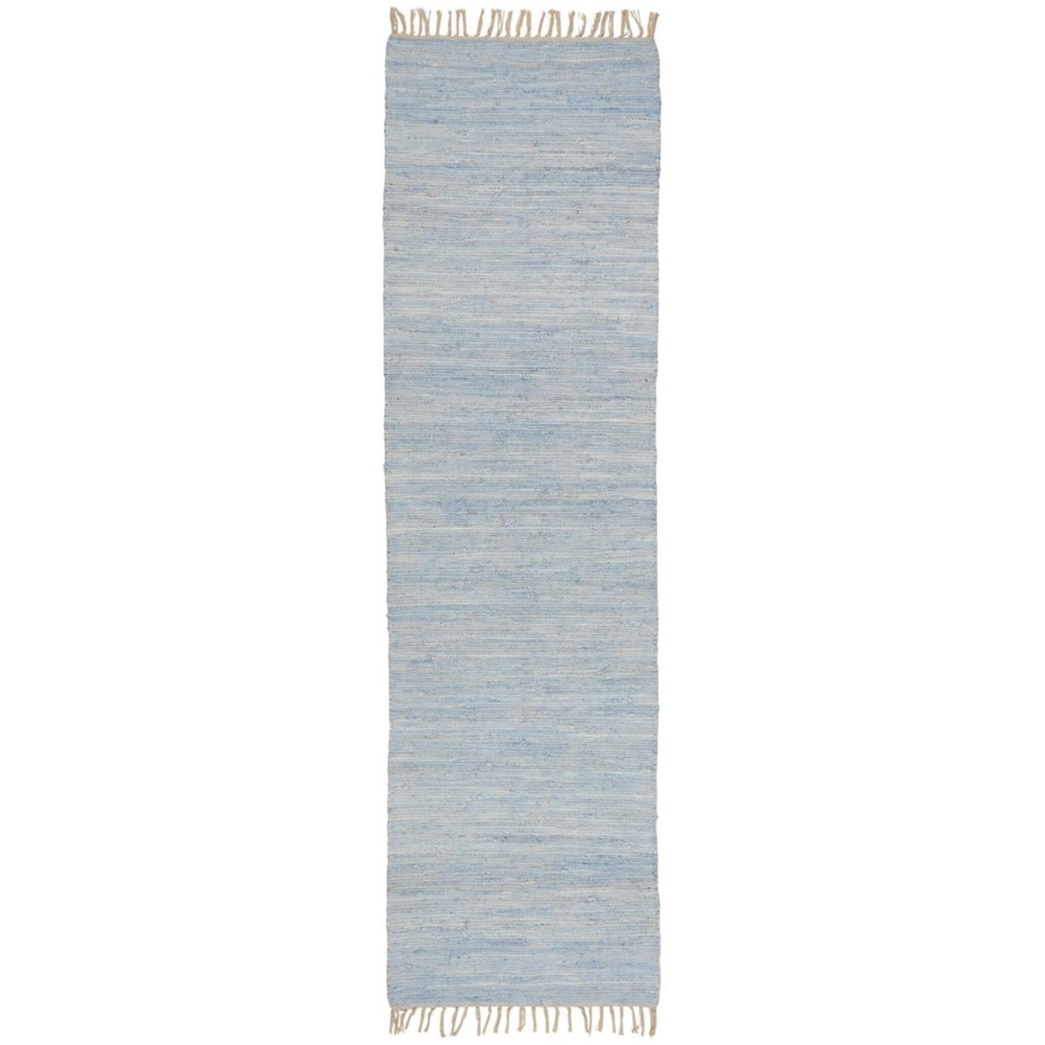 Stilvoller Bodenläufer aus Baumwolle, hellblau 