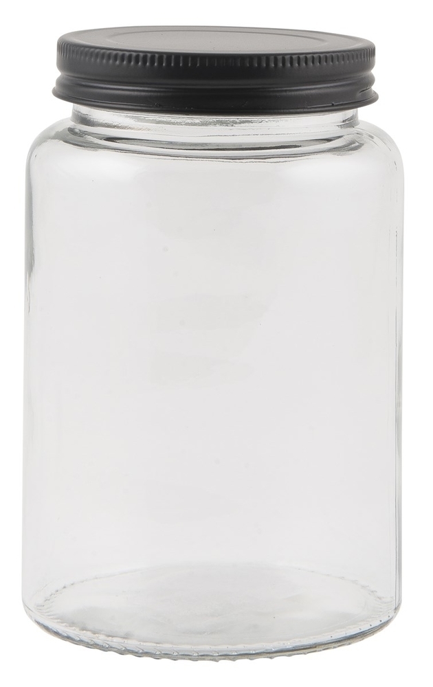 Aufbewahrung Glas Sevilla mit schwarzem Deckel, schwarz 550 ml, Höhe 13,00 cm, Ø 8,50 cm