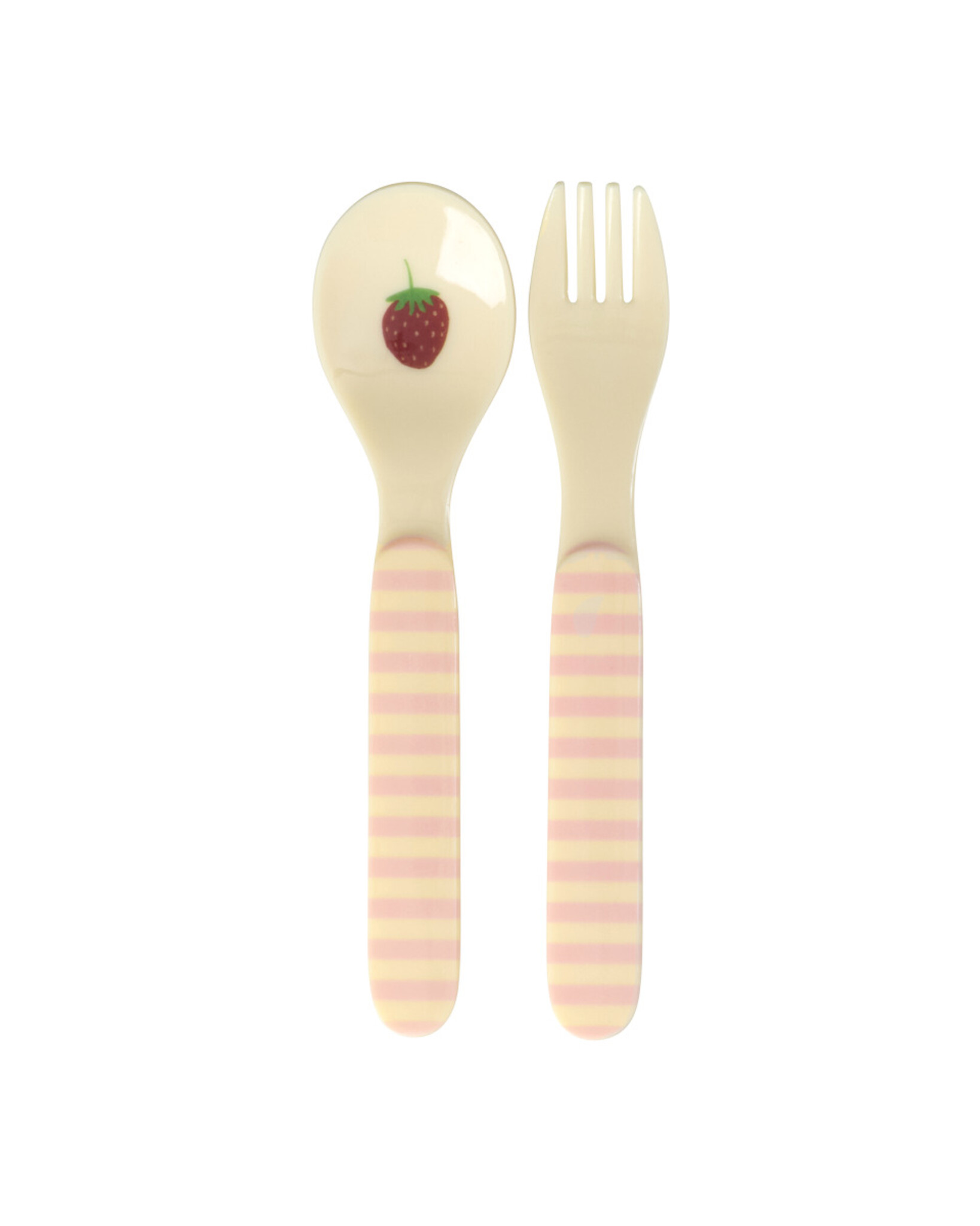 RICE Kinderbesteck Set aus Melamin ABC, pink 