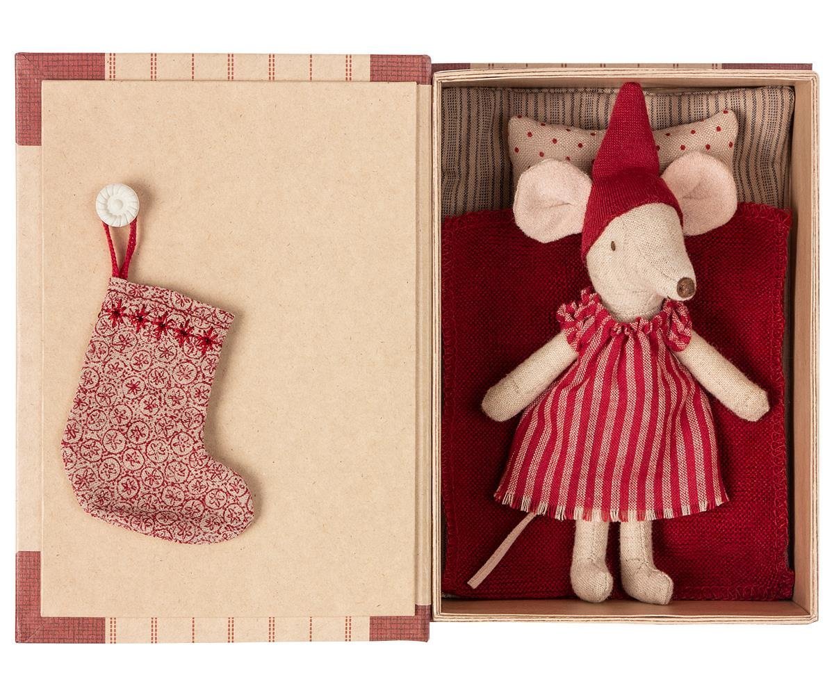 Big Sister Weihnachtsmaus aus einem Buch, rot 17 cm