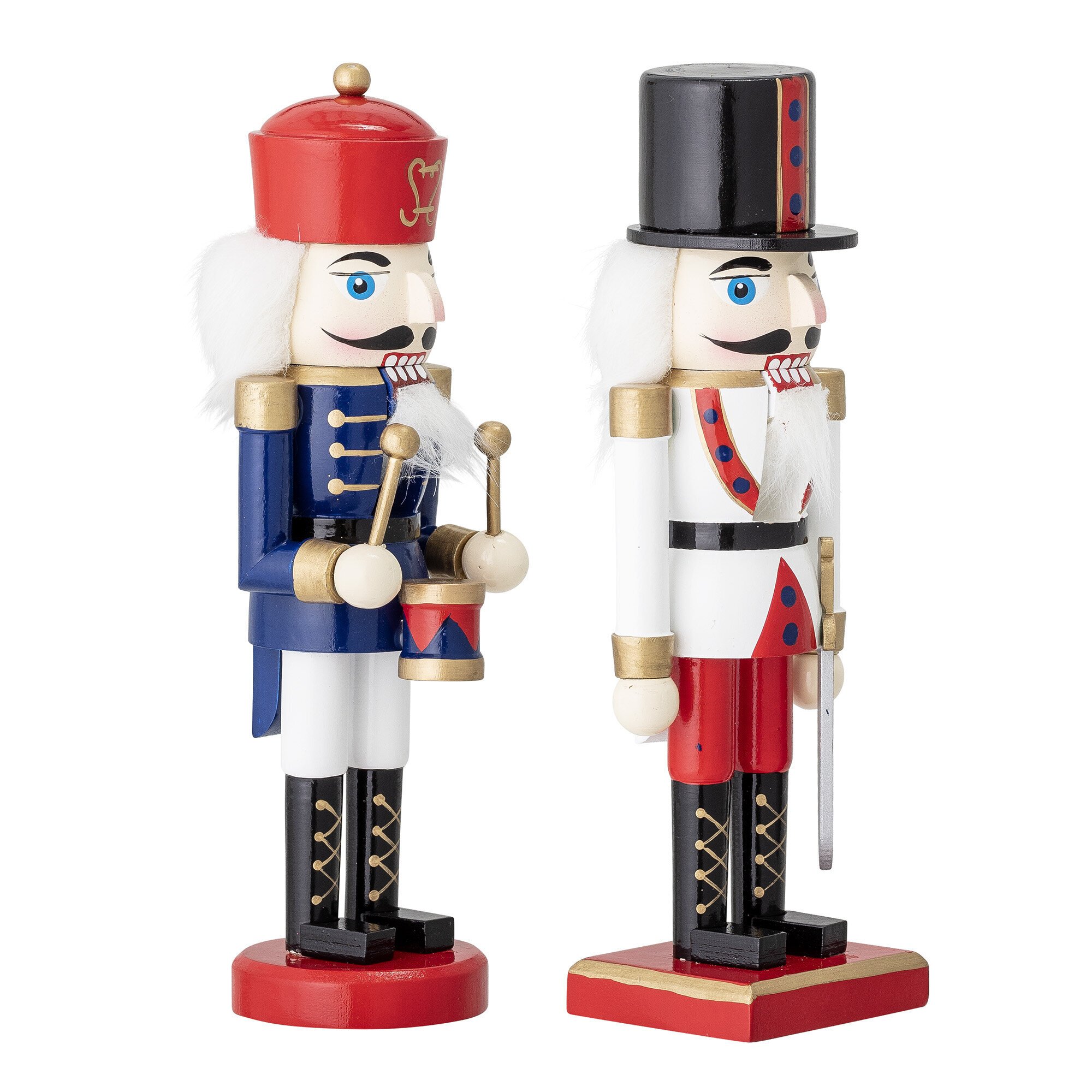 2er Set Dekofigur Nussknacker Darren, rot, blau 