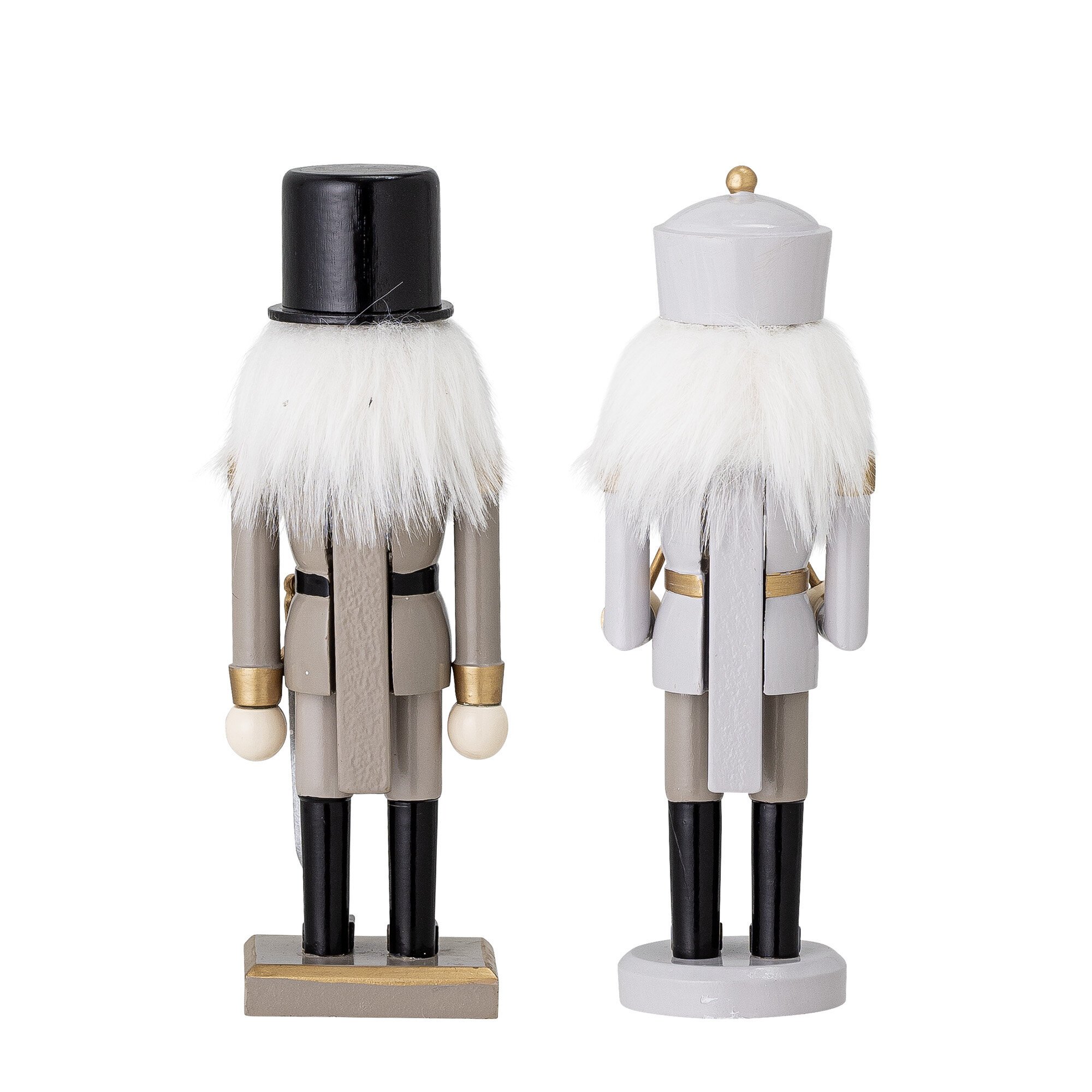 2er Set Dekofigur Nussknacker Darren, weiss, gold 