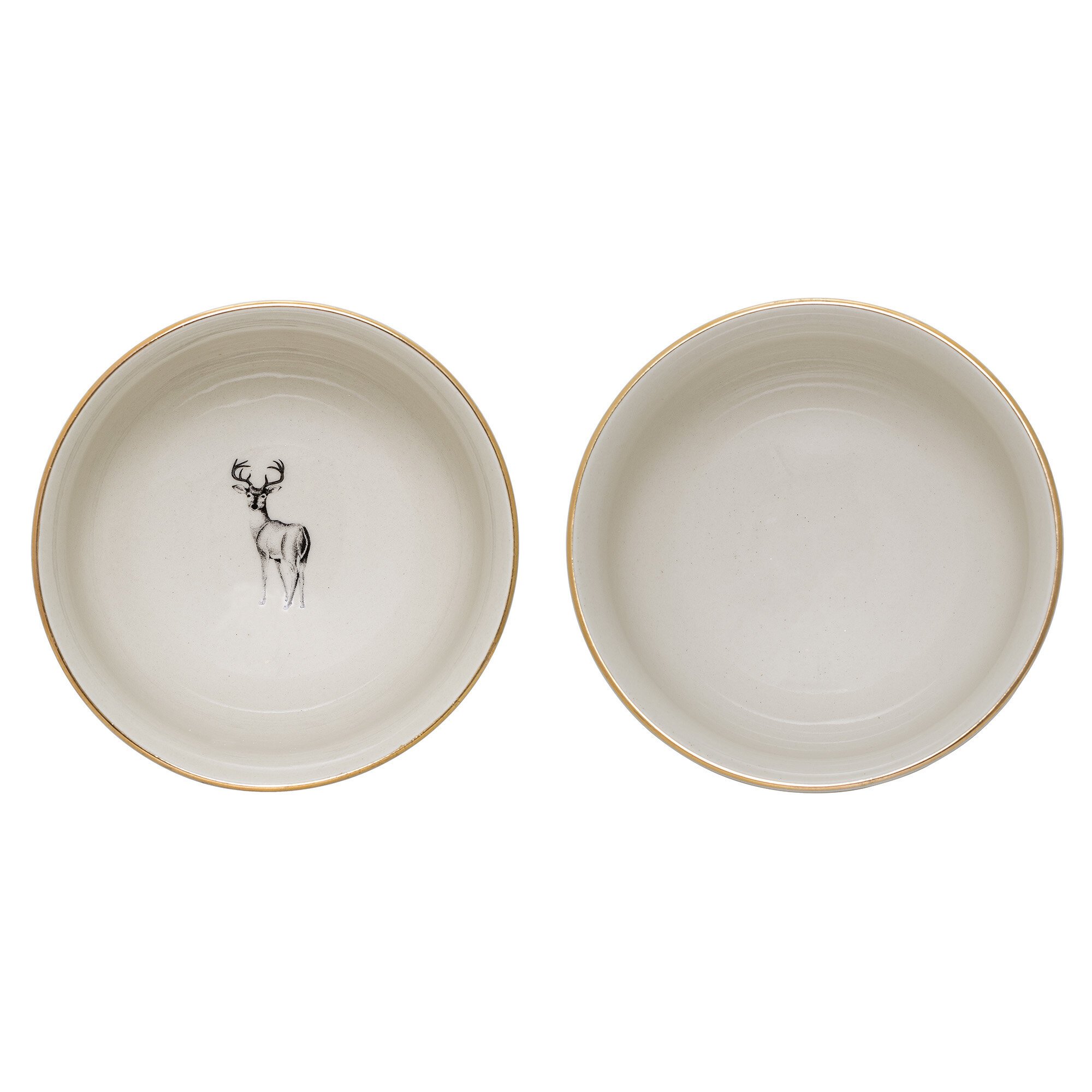 2er Set Schüssel Noel aus Steingut, weiss 