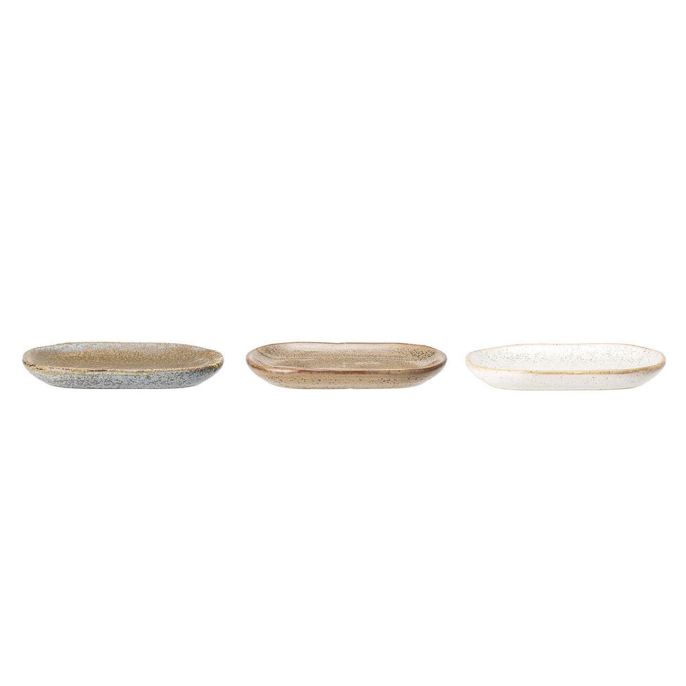 3er Set Teller Addison, beige L9,5 x B6,5 cm
