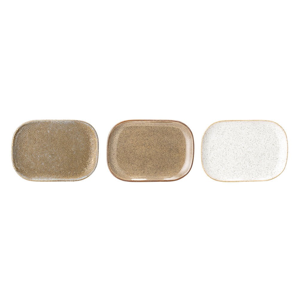 3er Set Teller Addison, beige L14,5 x B10,5 cm