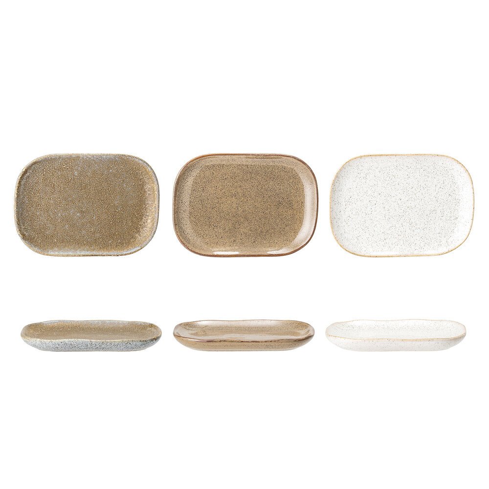 3er Set Teller Addison, beige L14,5 x B10,5 cm
