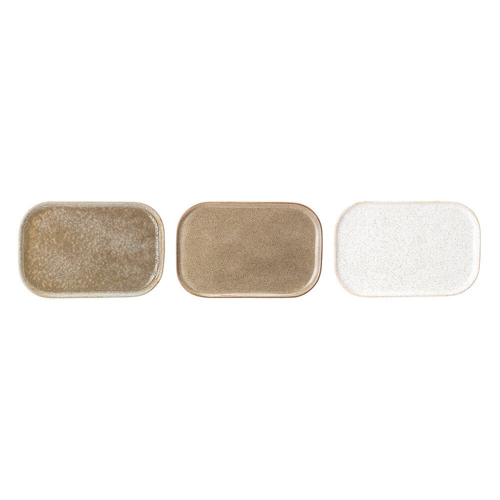 3er Set Teller Addison, beige 22,5 x 14,5 x 1,5 cm