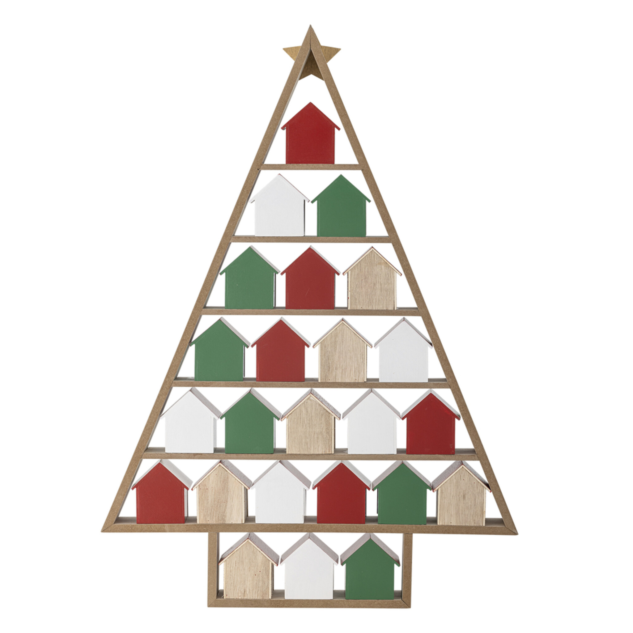 Adventskalender Calvin Tannenbaum-Form, rot 