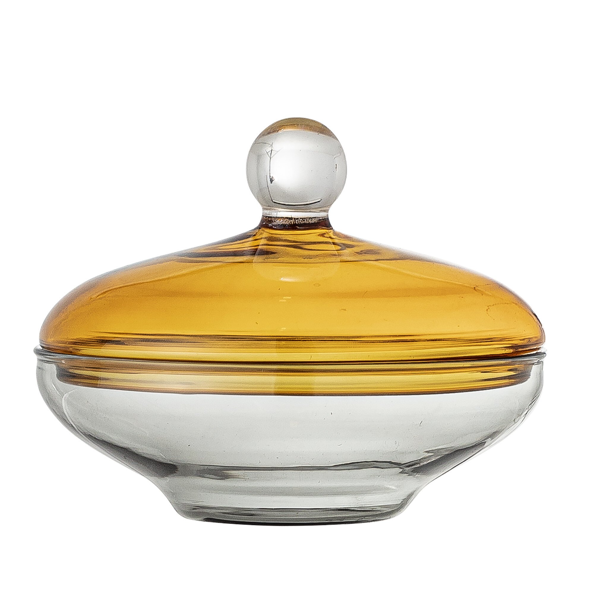 Behälter Danni flach aus Glas, gelb