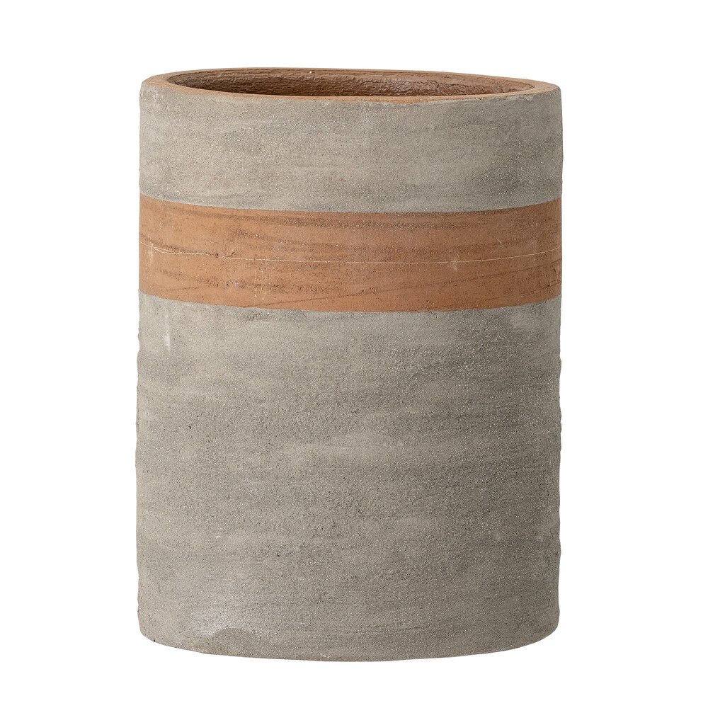 Blumentopf Keem aus Terrakotta, grau 