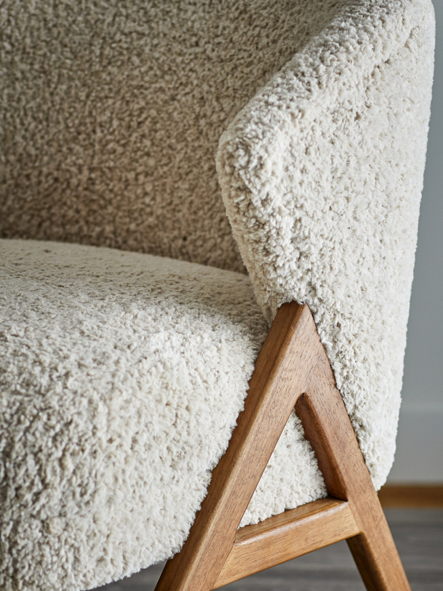 Camino plüschiger Loungesessel, creme 