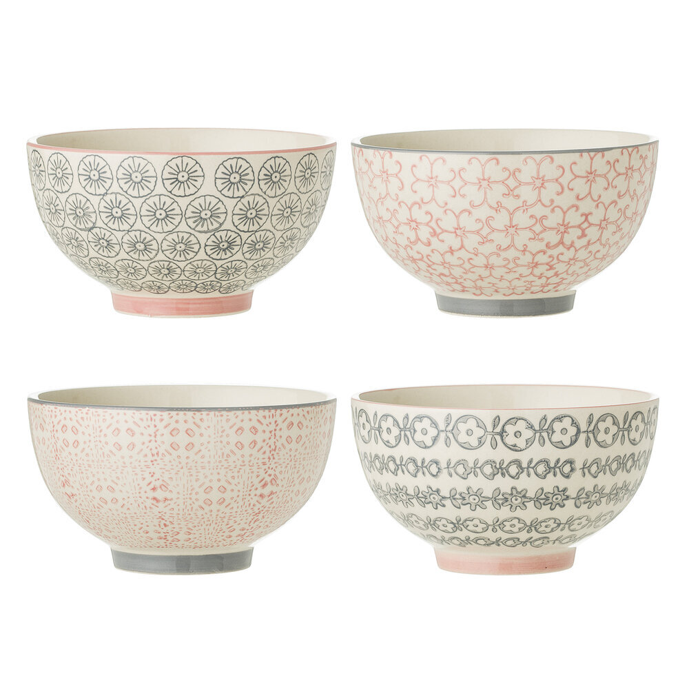 Cécile Schale, Rose, Steingut 4er-Set, rose Ø 13,5 x H 7,5 cm