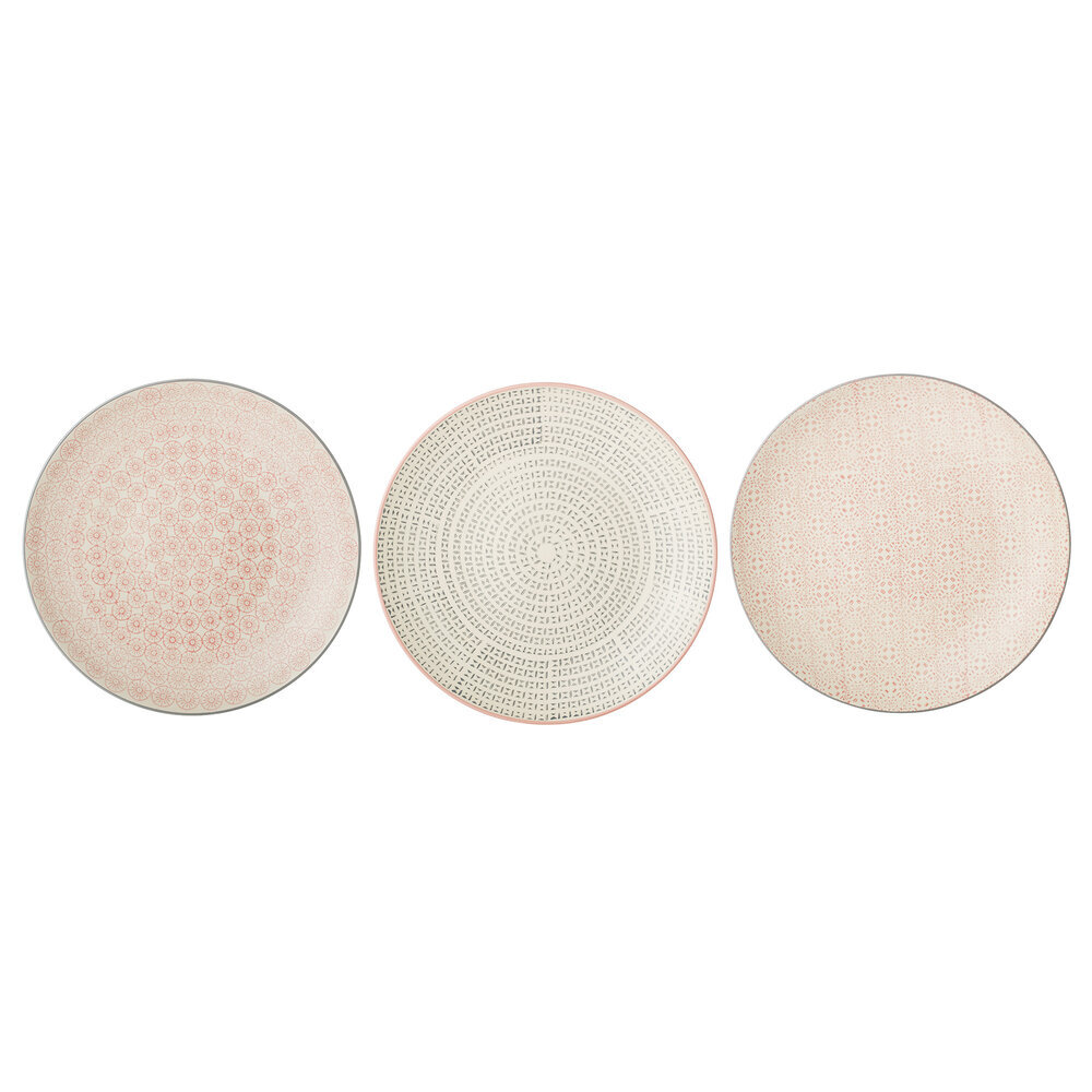 Cécile Teller, Rose, Steingut 3er-Set, rose Ø 25 cm