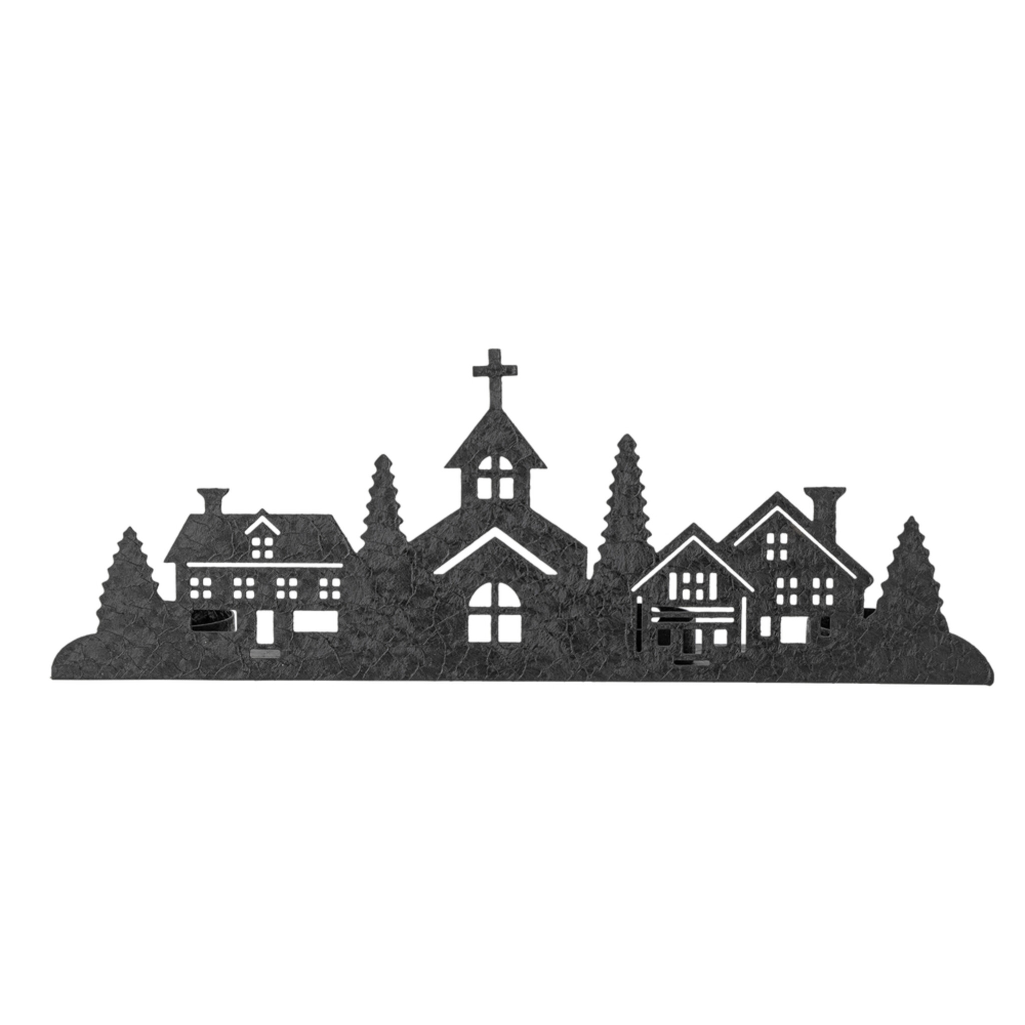 Cielo Teelichthalter, Weihnachtsdorf, schwarz 