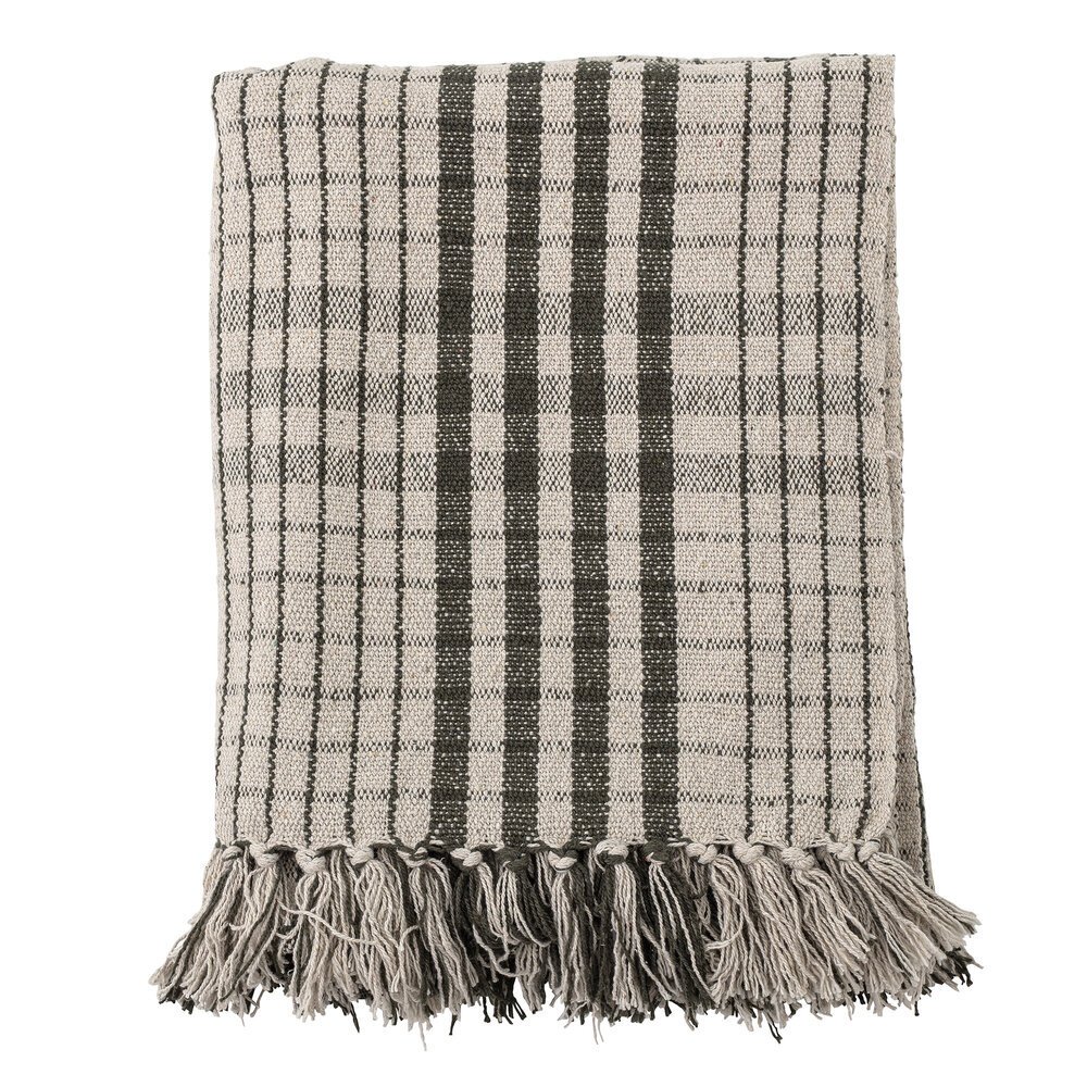 Decke Fryd aus recycelter Baumwolle, grün 