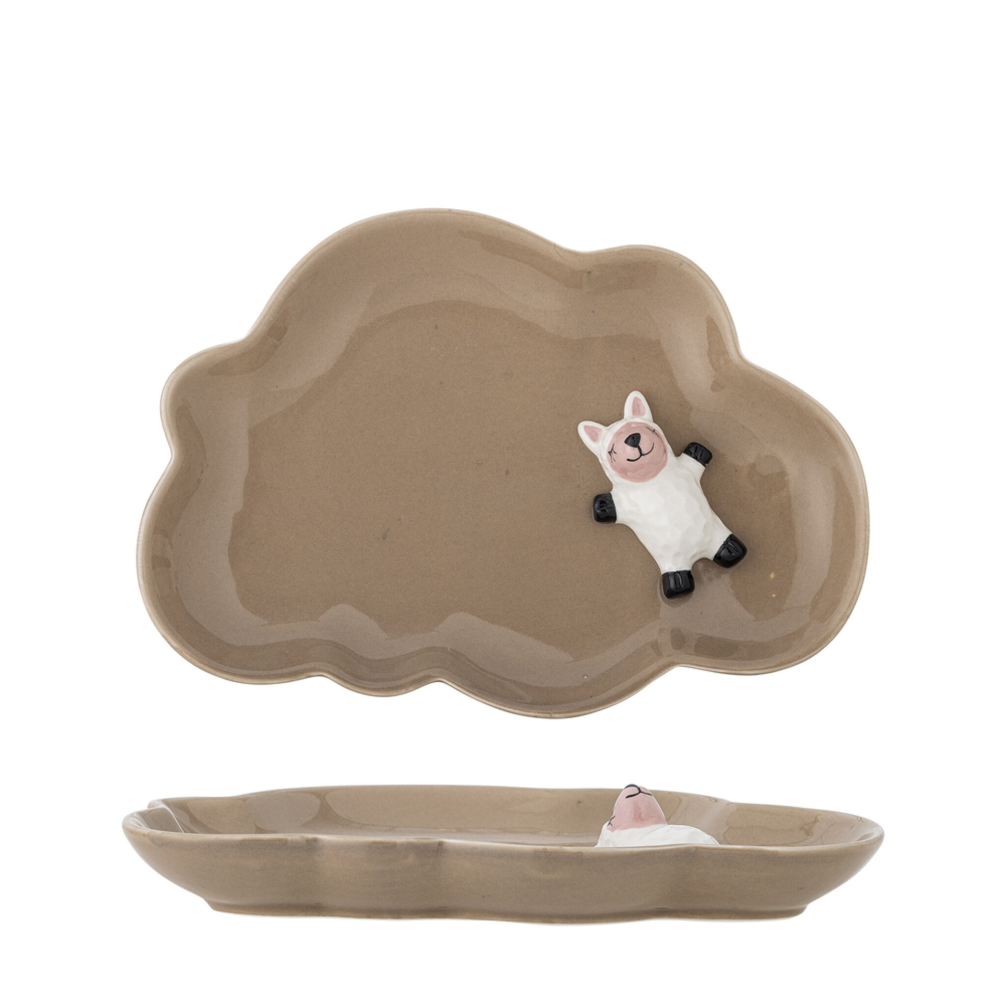 Dolly Kinder Teller aus Steingut, braun 