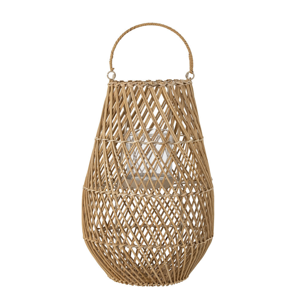 Edin Laterne mit Glas, Natur, Rattan, natur