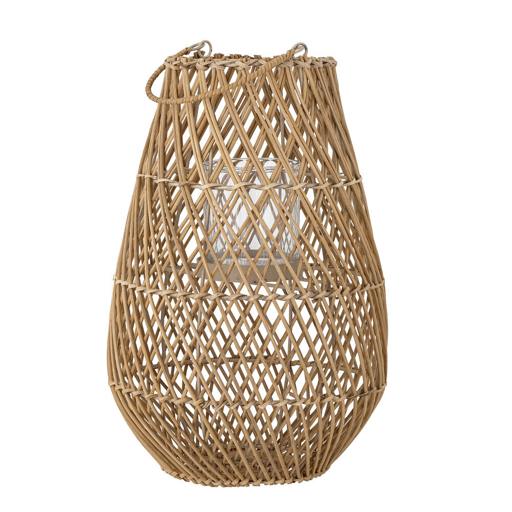 Edin Laterne mit Glas, Natur, Rattan, natur