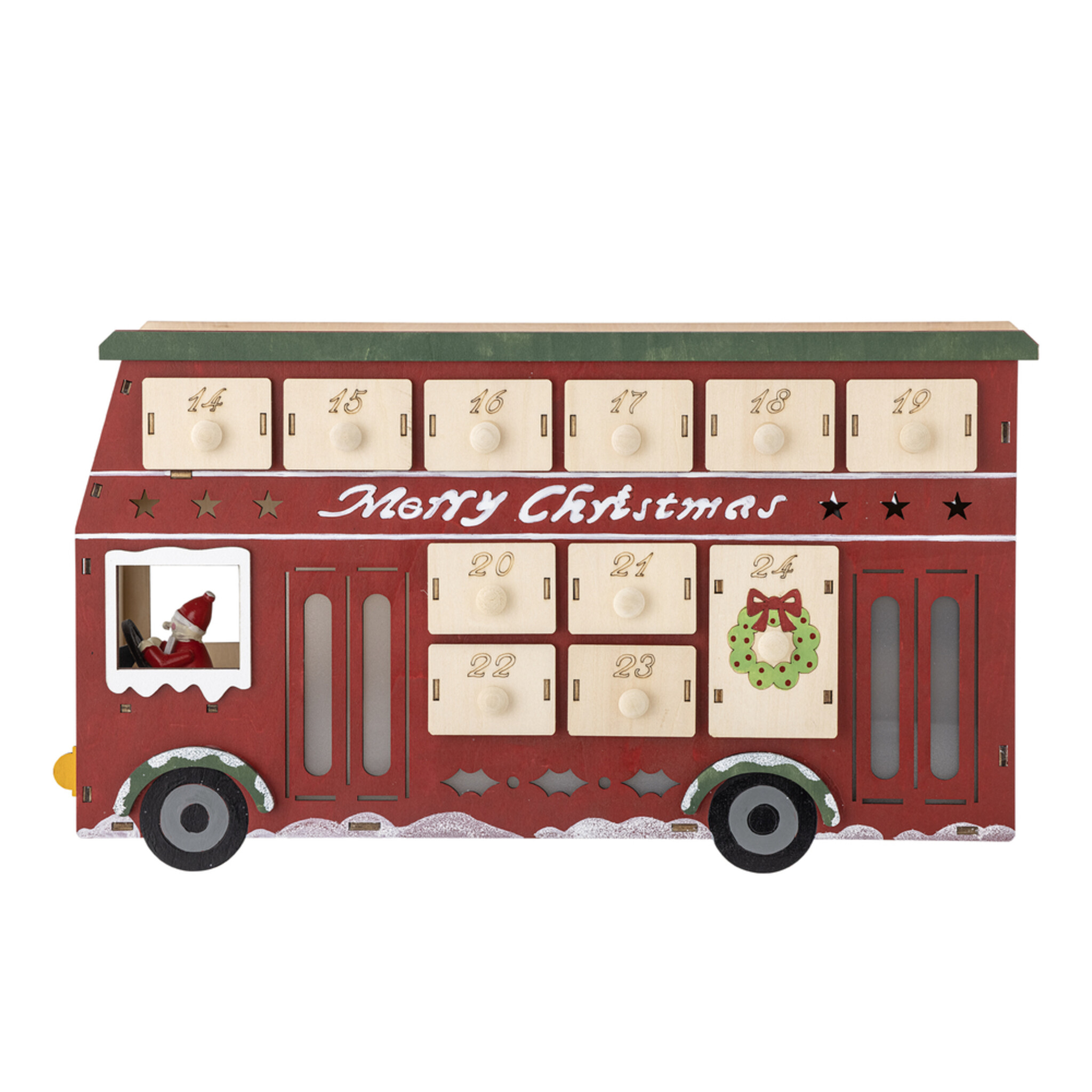 Edward Adventskalender Kalender mit Licht, rot 