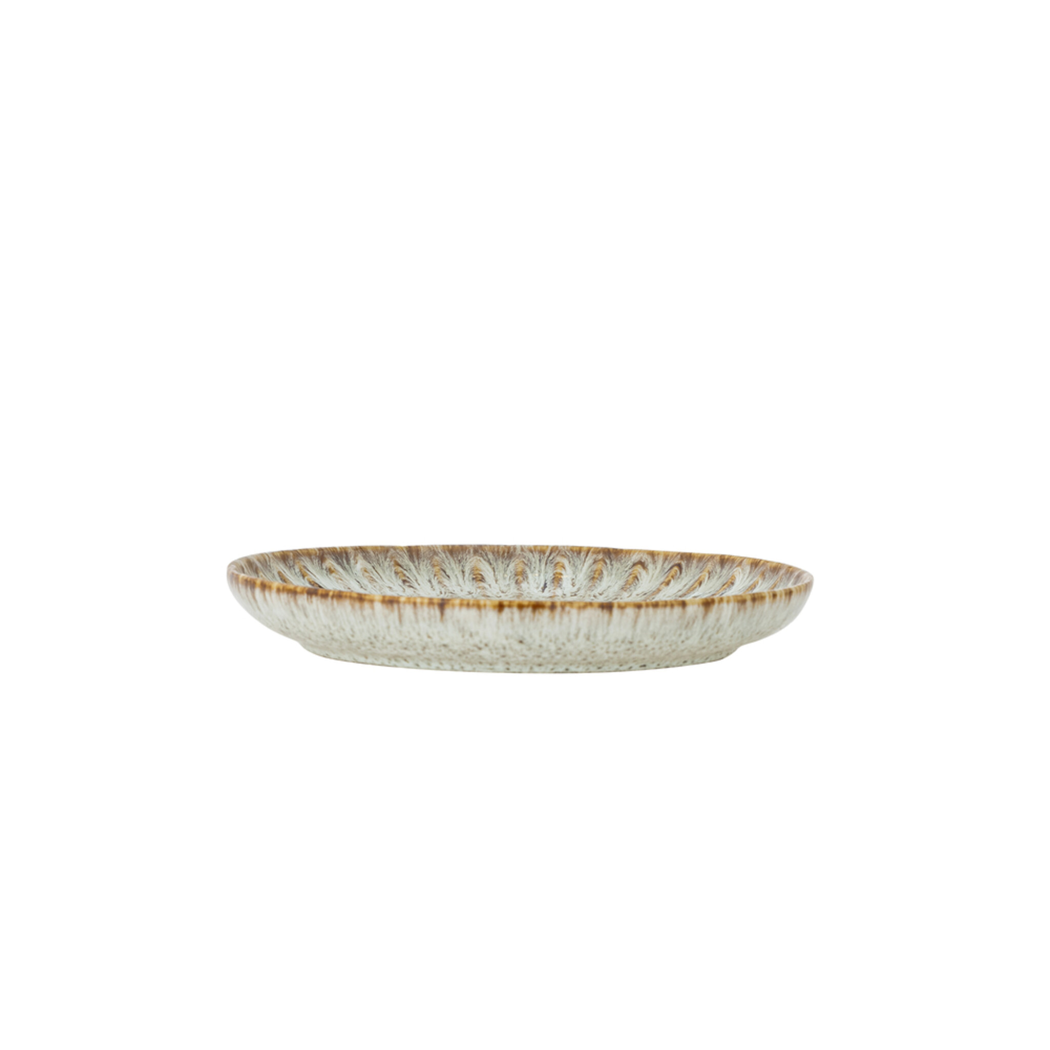 Fleur Dessert Teller aus Steingut, natur