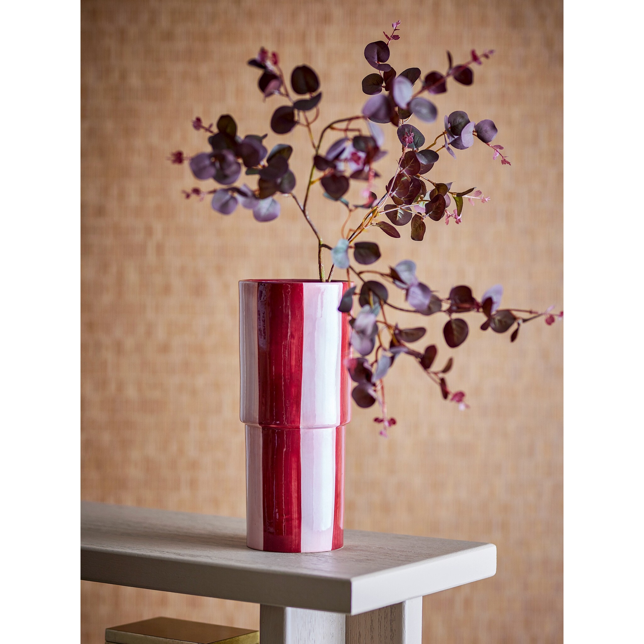 Bloomingville Floki Vase aus Steingut, rose 